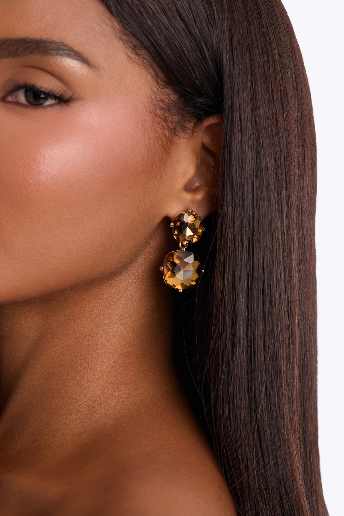 Just Enough Rhinestone Stud Earrings - Gold/combo — Dourado/combinação