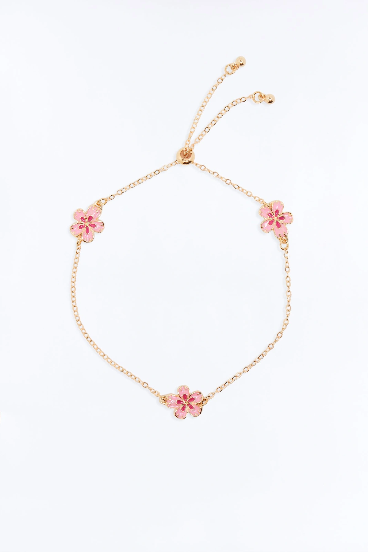 Pacific Dreams Anklet - Gold/Pink — Dourado/Rosa