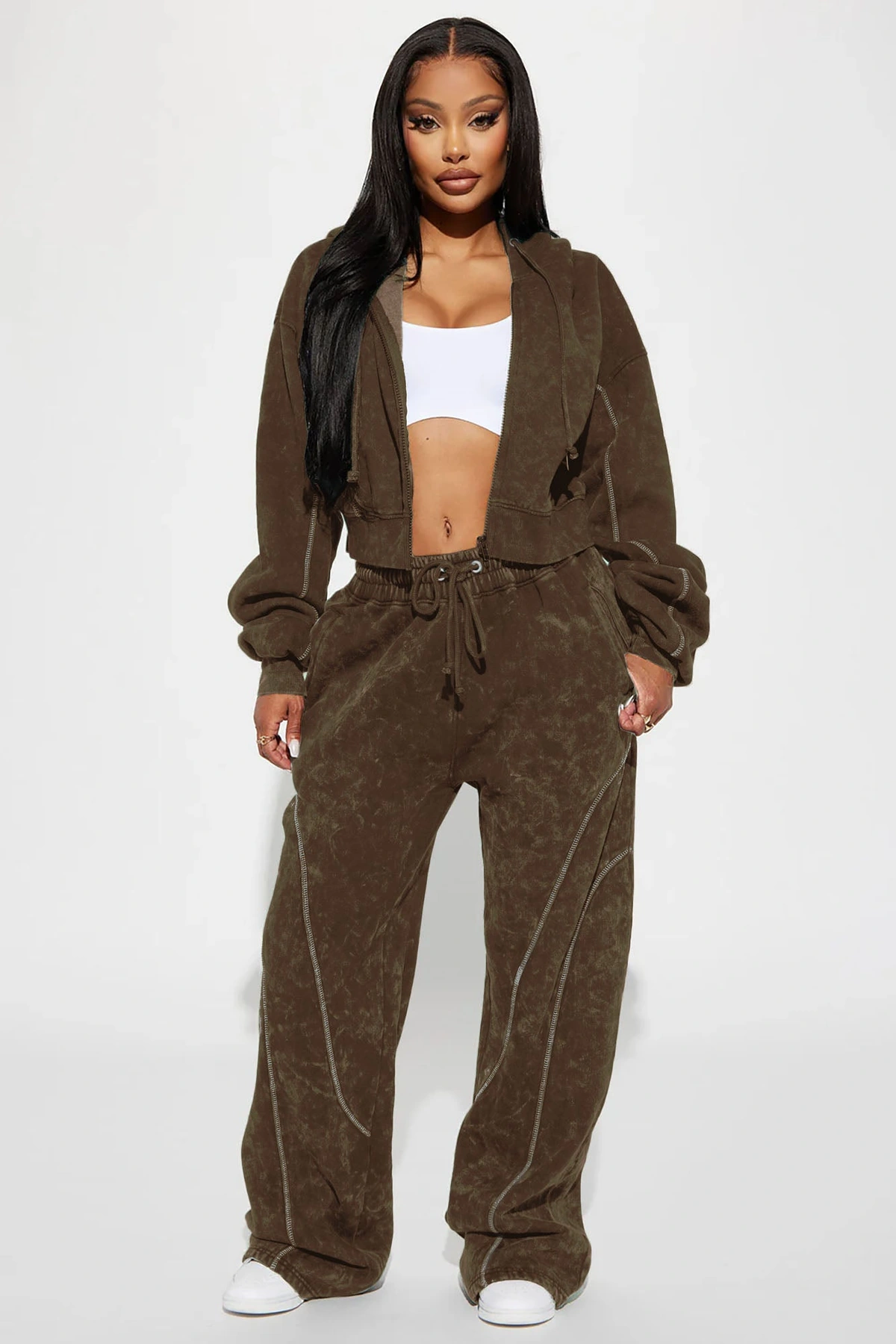 Norah Washed Lounge Pant - Brown — Castanho