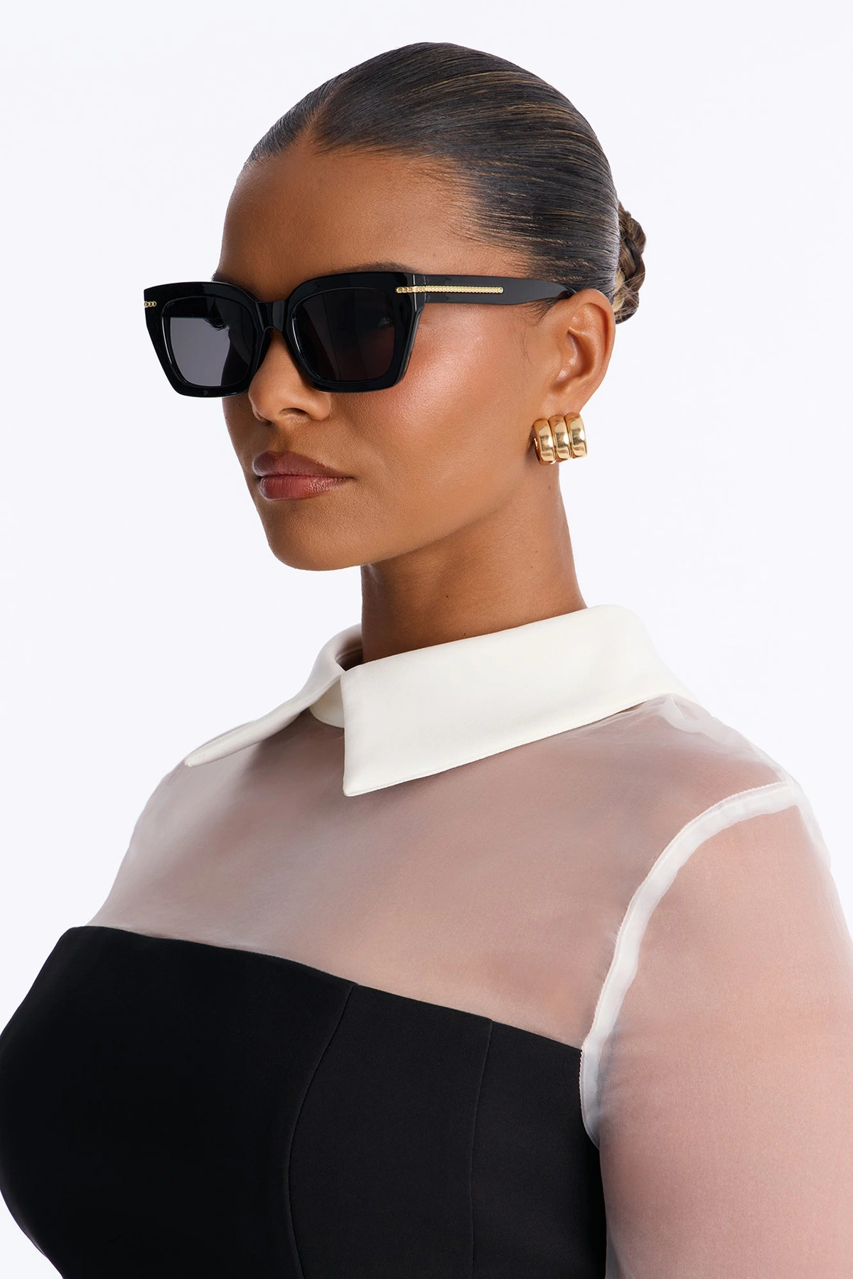 Don't Care What You Think Sunglasses - Black — Preto