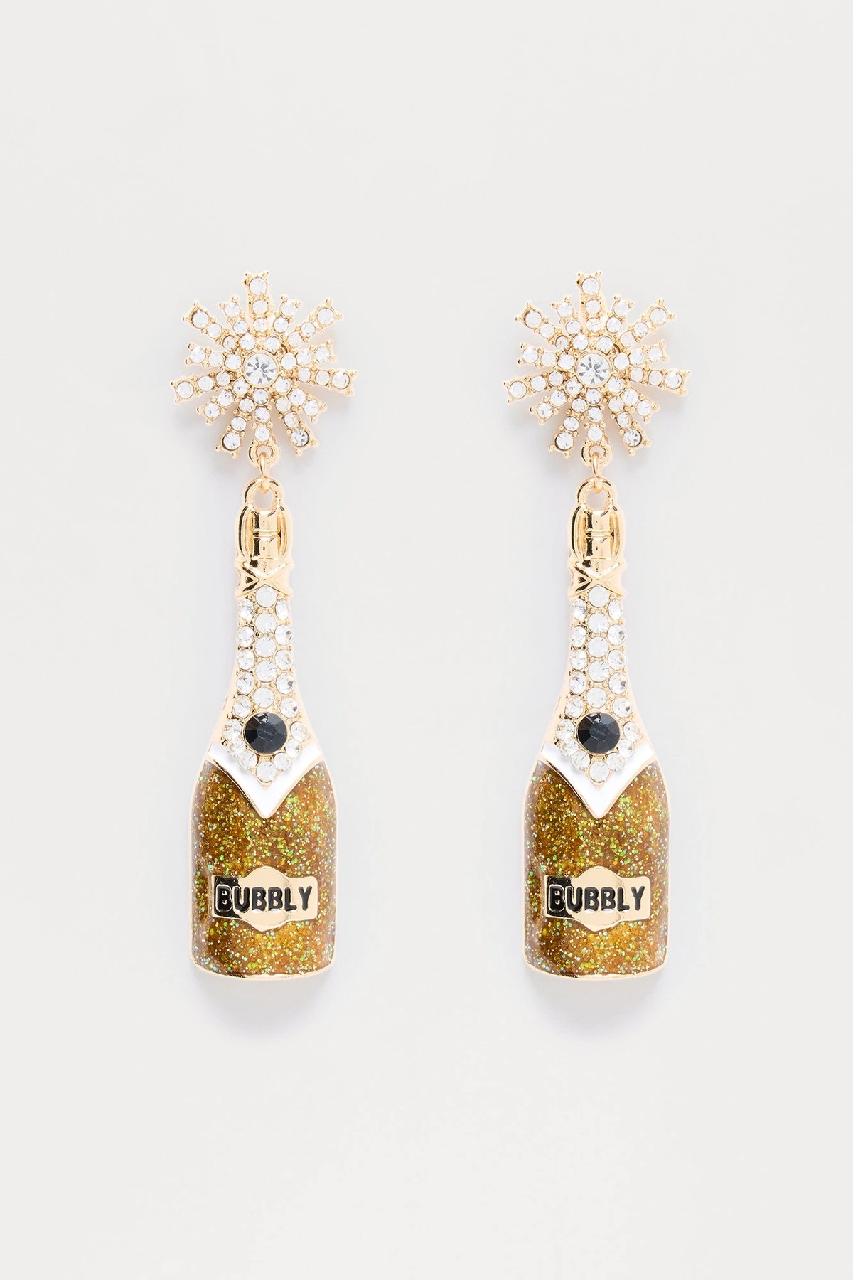 Let's Have A Toast Drop Earrings - Gold — Dourado
