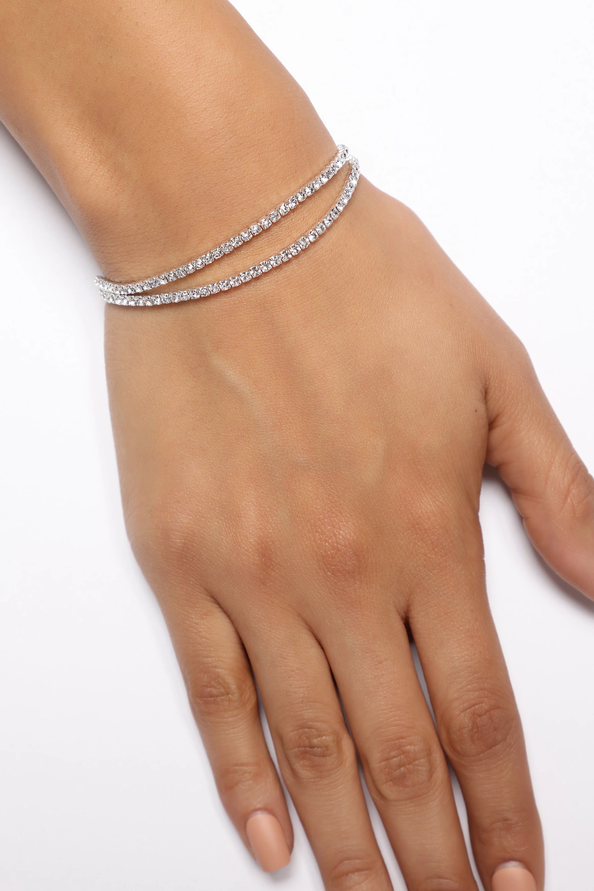 Dianna Rhinestone Bracelet - Silver — Prateado