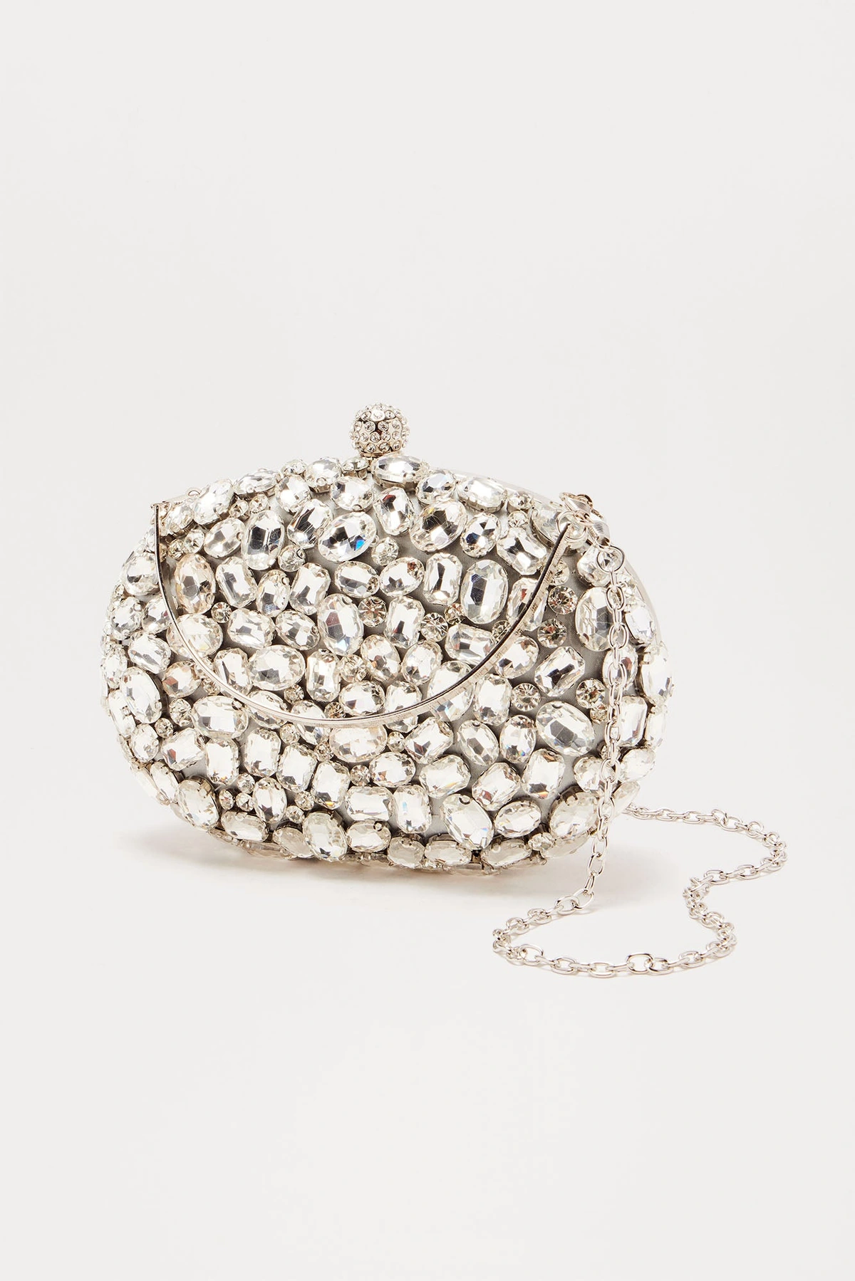 Cut Gems Clutch - Silver — Prateado