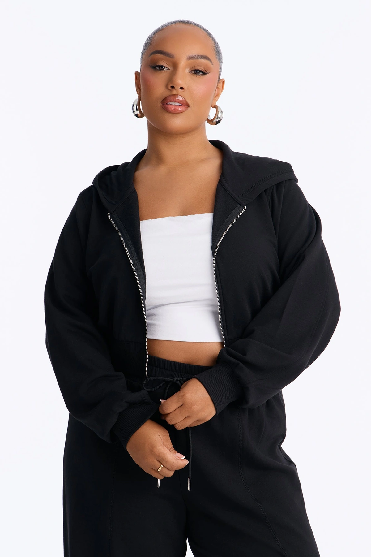 Savannah Fleece Pant Set - Black — Preto