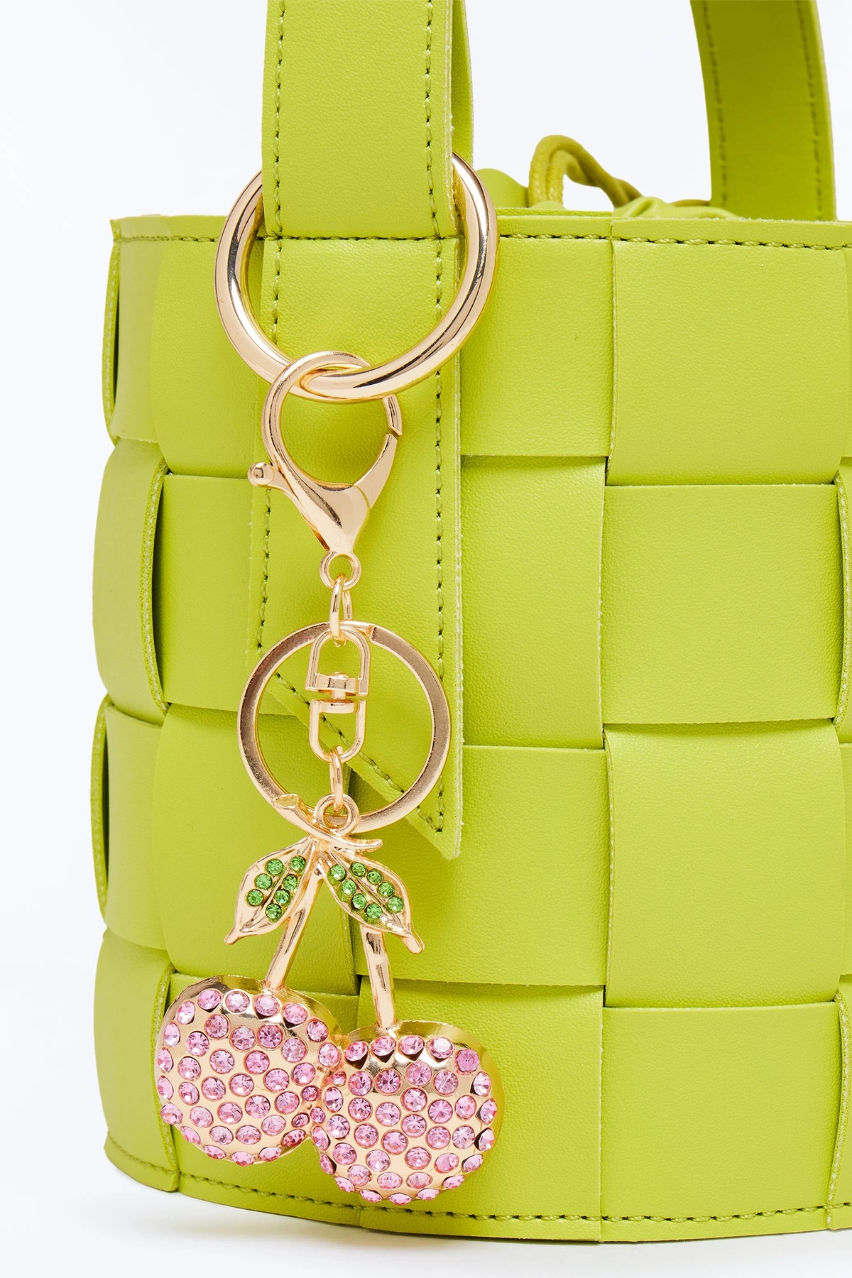 Cherry On Top Handbag Charm - Gold/Pink — Dourado/Rosa