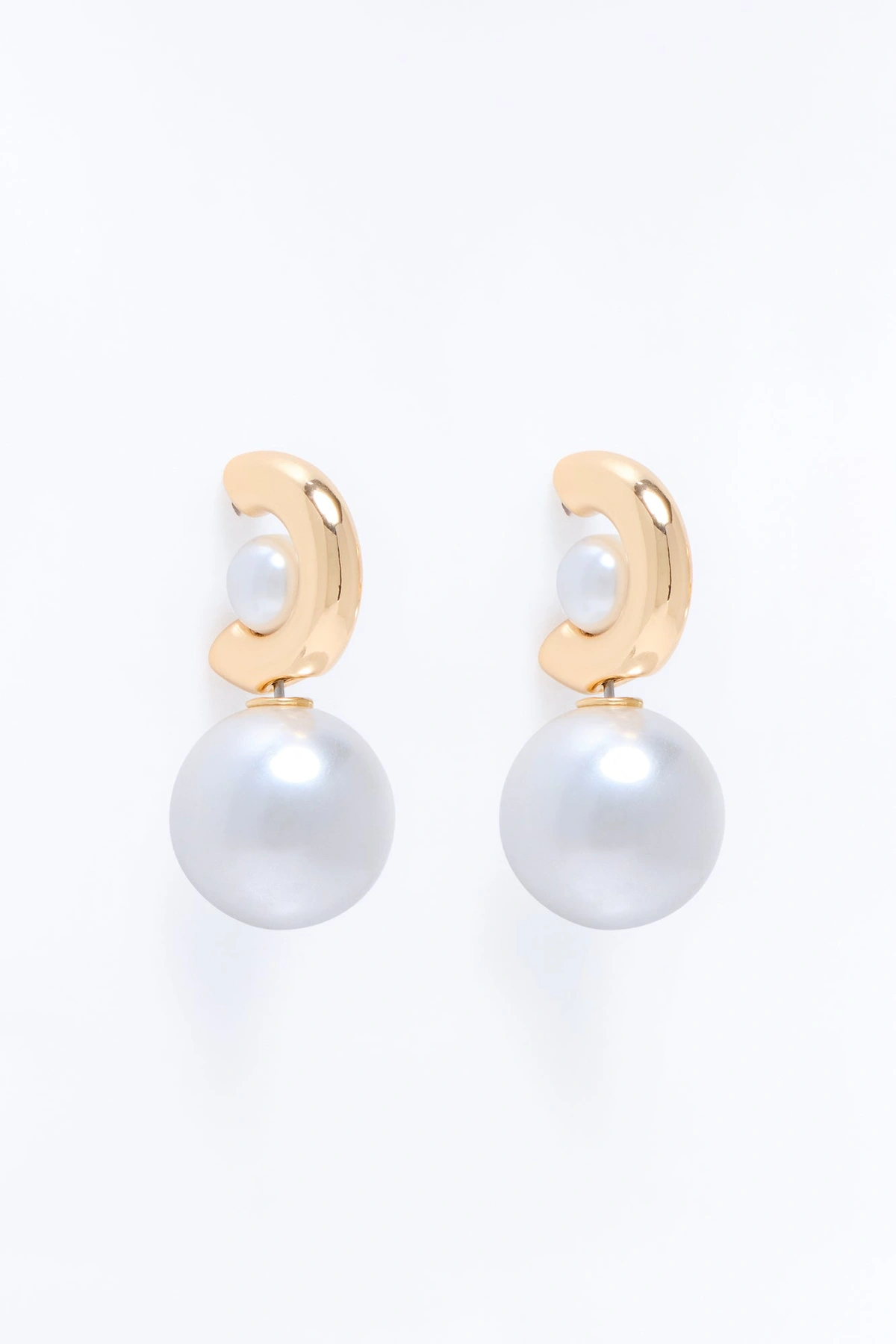 Pearly Girly Hoop Earrings - Gold — Dourado