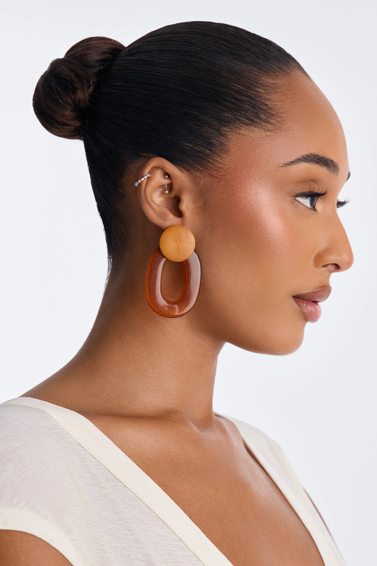 Take It Easy Drop Earrings - Brown — Castanho
