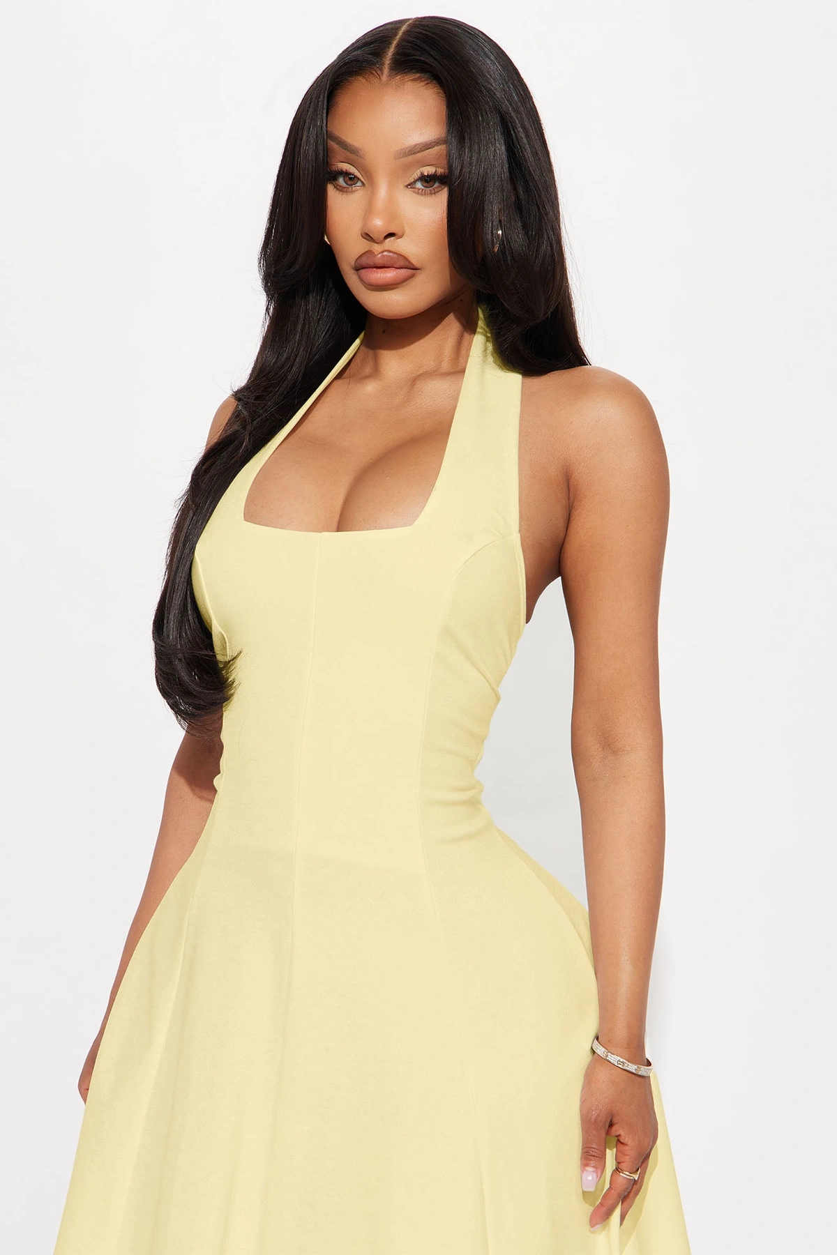 Mabel Ponte Midi Dress - Yellow — Amarelo