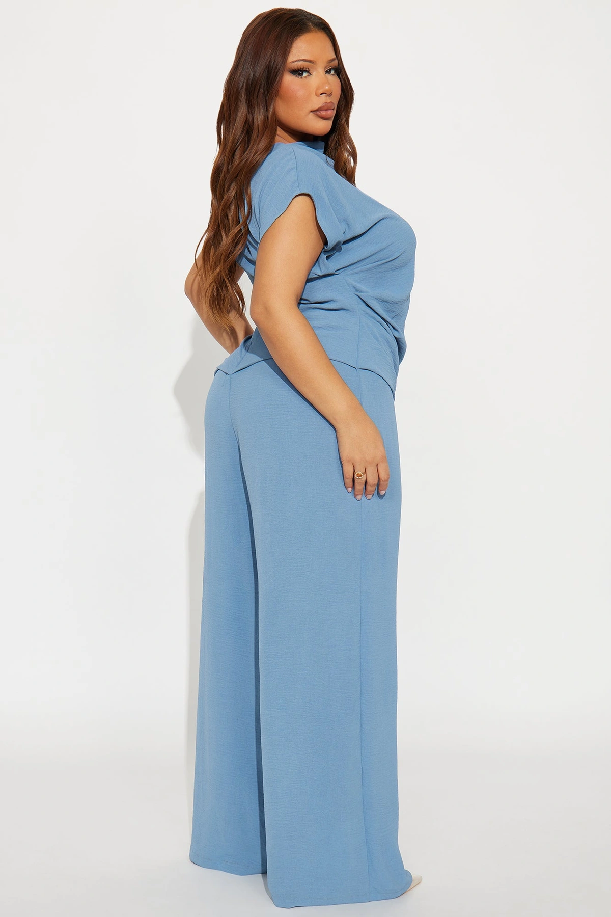 Best Influence High Neck Jumpsuit - Slate Blue — Slate Azul