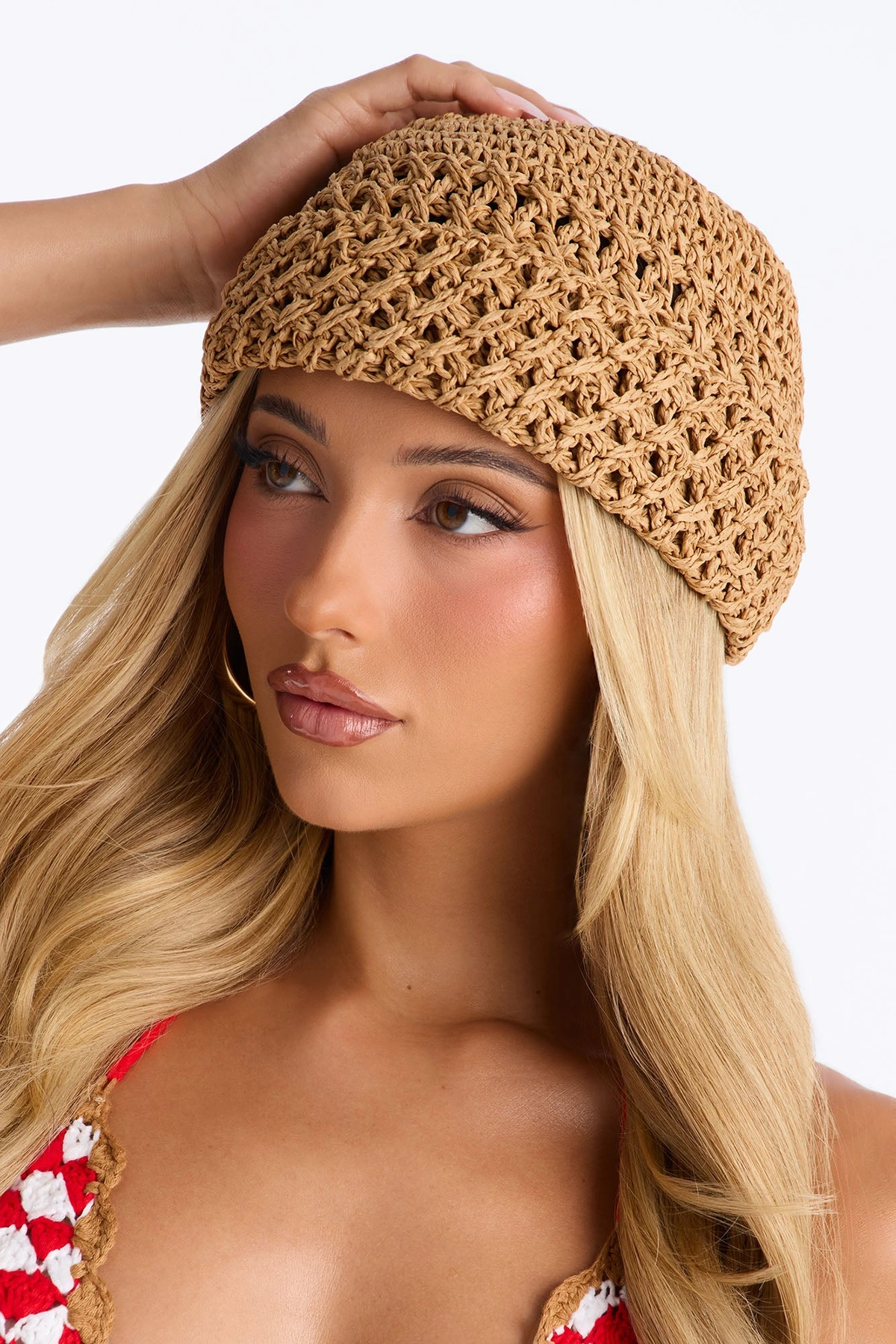 Head In The Sand Straw Beanie - Tan — Castanho-claro