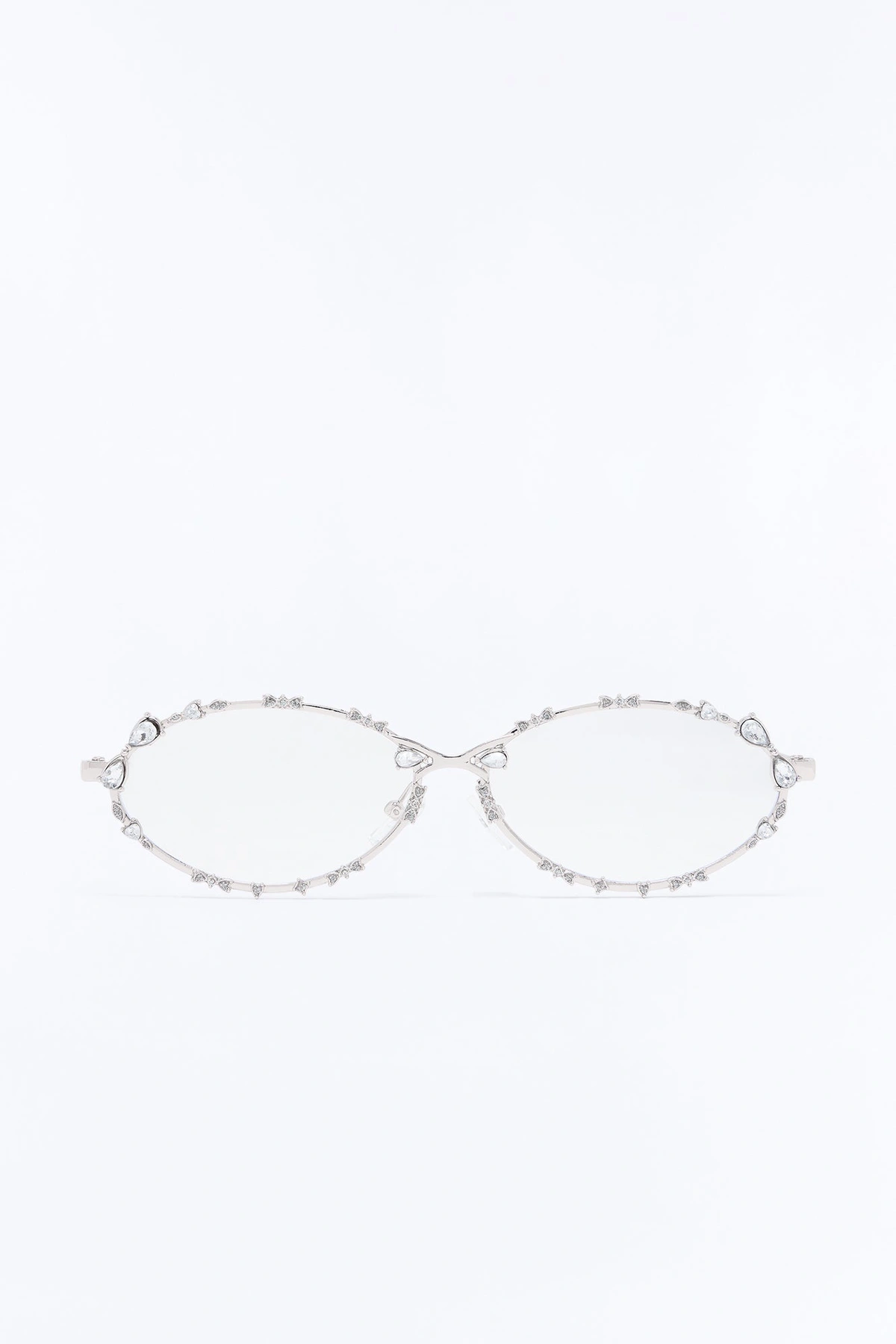 Glassy Gaze Glasses - Clear/Silver — Clear/Prateado