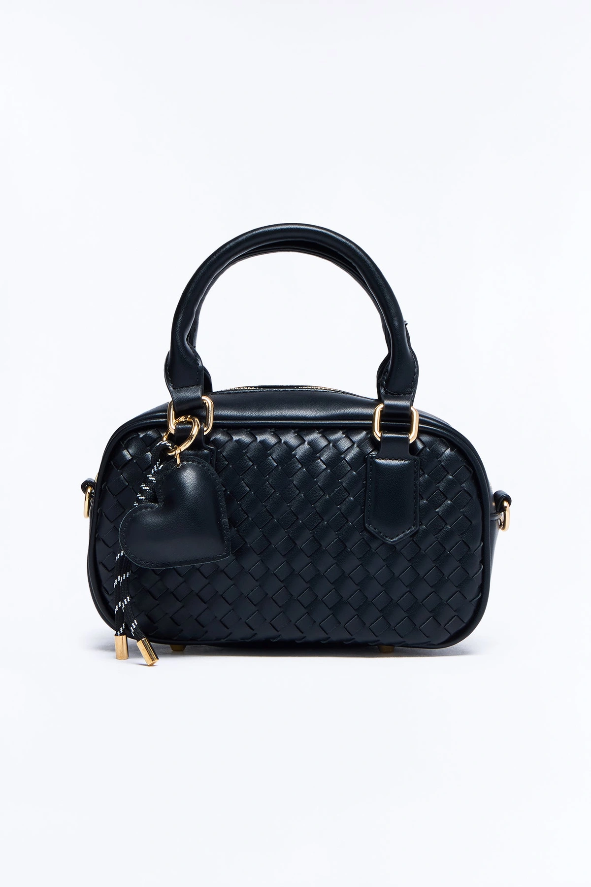 Wonder Why Faux Leather Satchel Handbag - Black — Preto