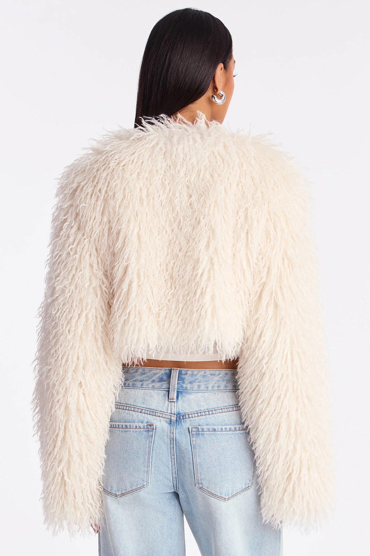 Sydney Faux Fur Coat - Ivory — Marfim
