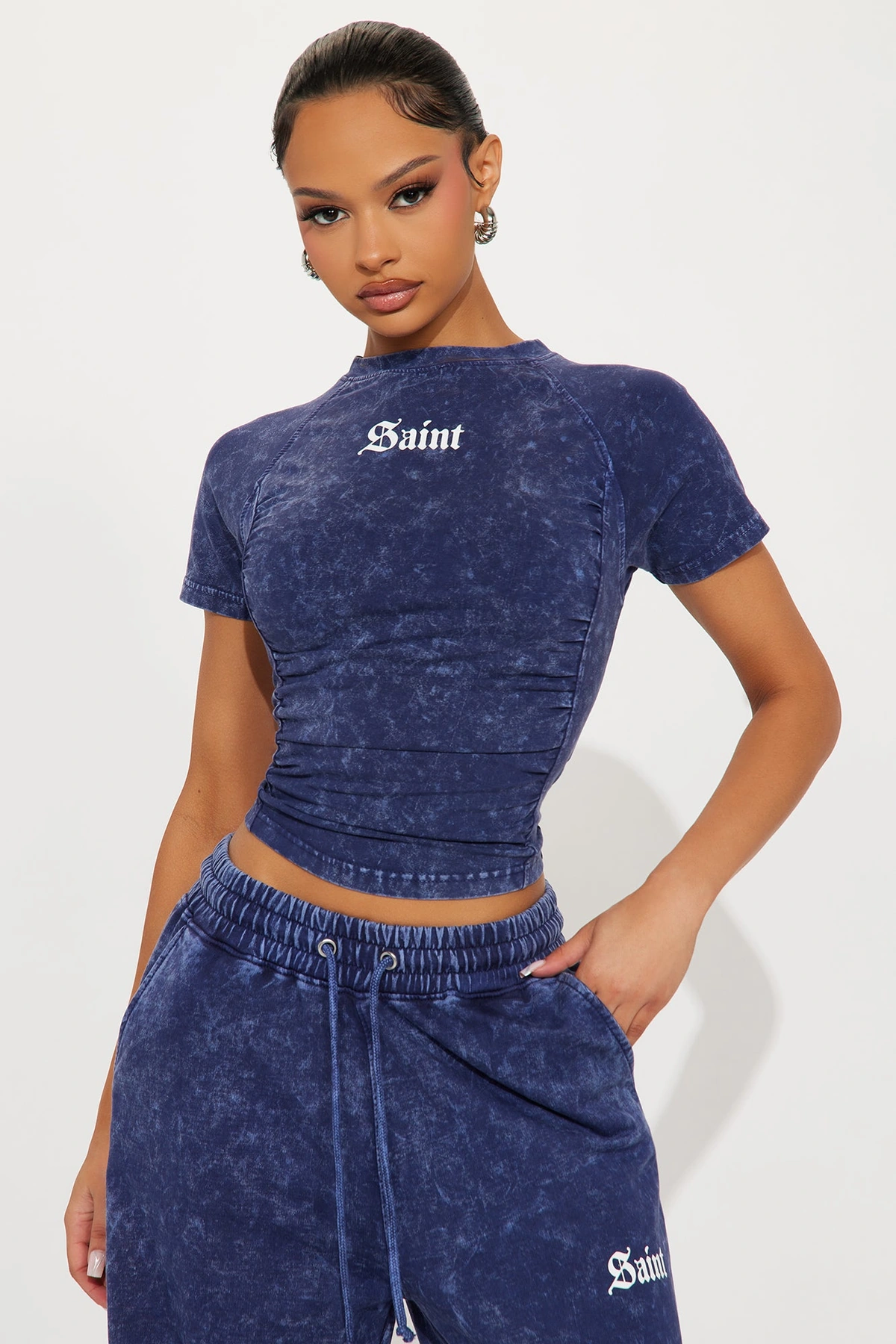Saint Baby Tee Pant Set - Navy — Azul-marinho