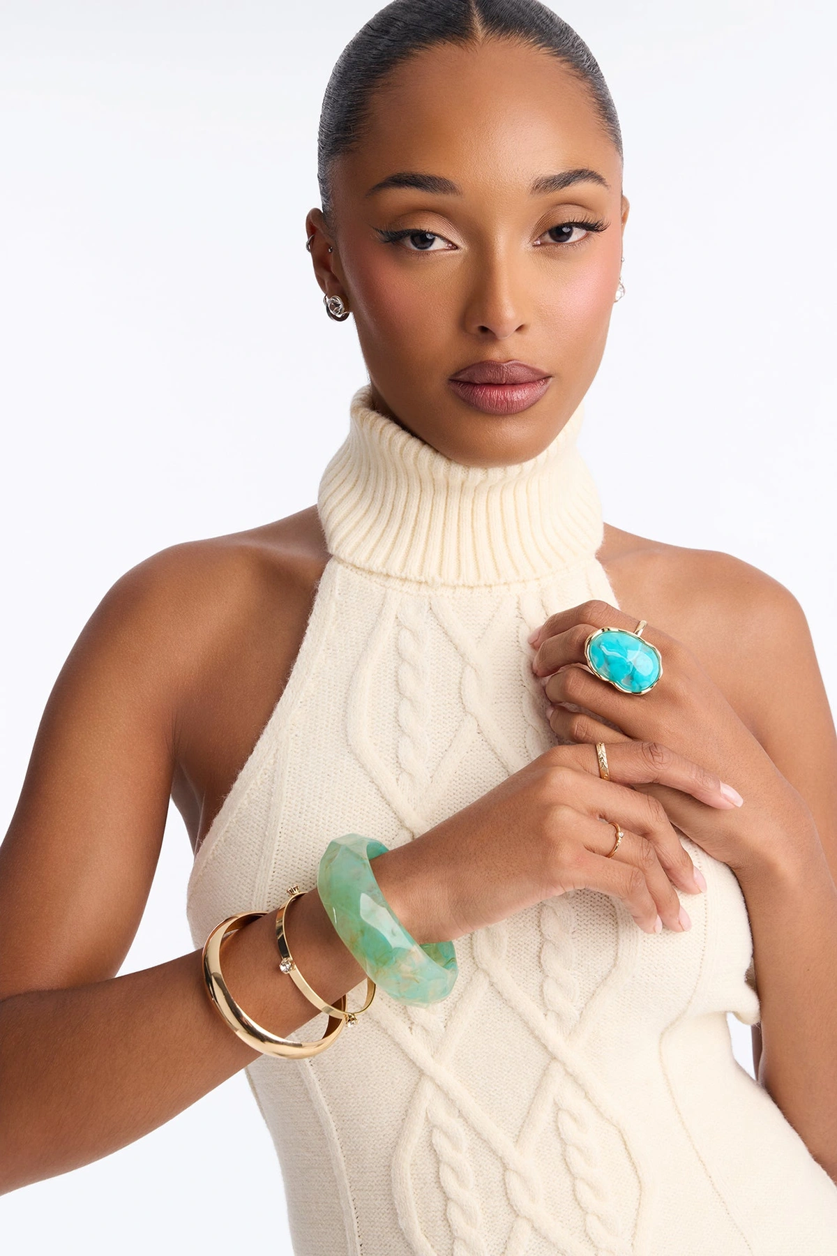 Nobody Like Me Bracelet And Ring Set - Turquoise — Turquoise