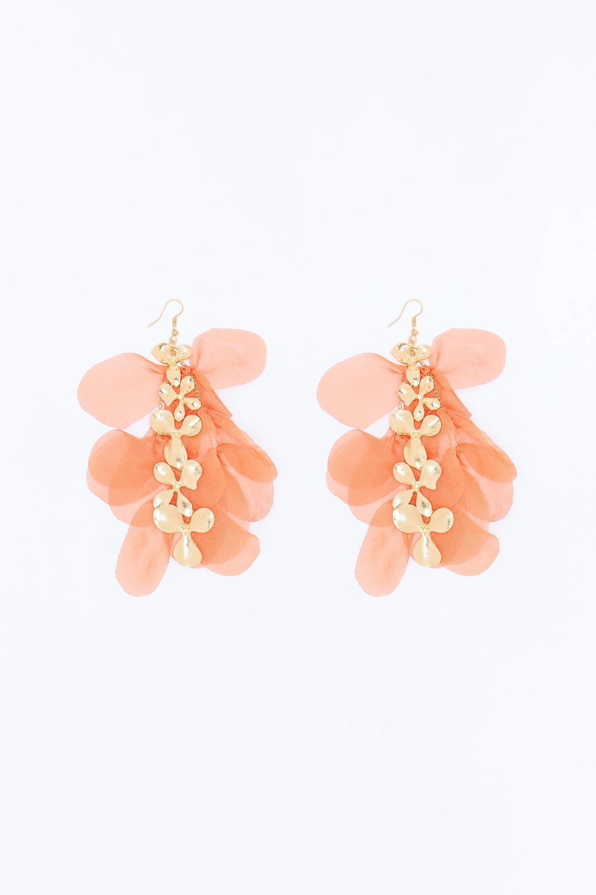 Loved You Floral Drop Earrings - Orange — Laranja
