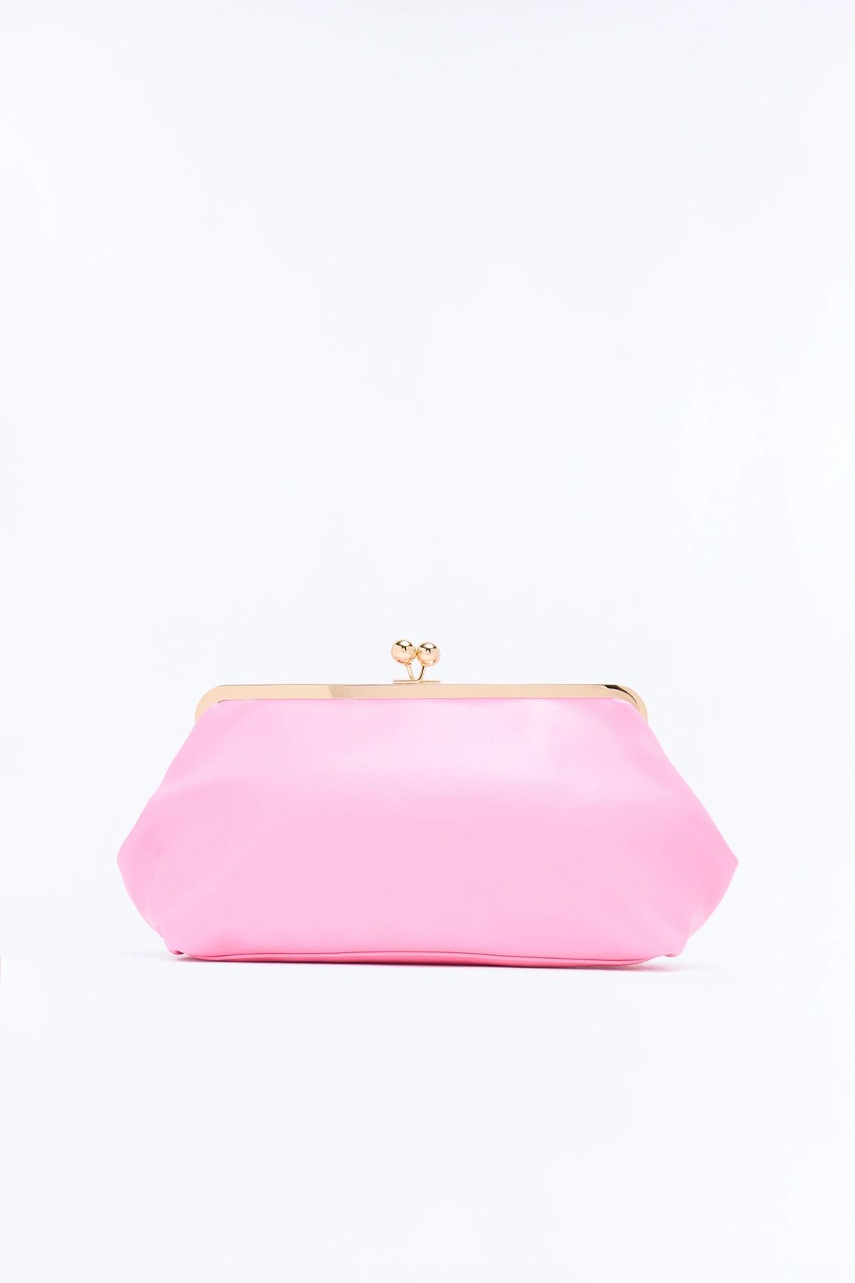 Kiss Me Slowly Faux Leather Clutch Handbag - Pink — Rosa