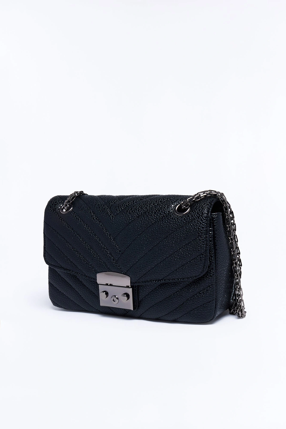 Hot Thoughts Faux Leather Handbag - Black — Preto
