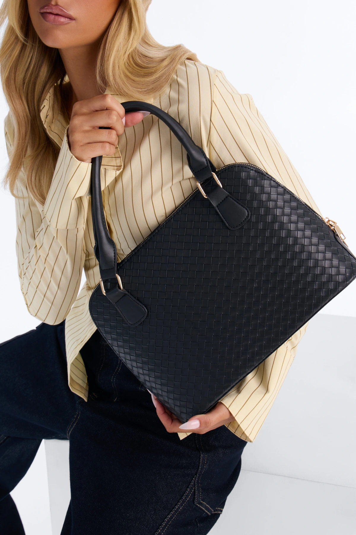 Bag It Up Faux Leather 3 Piece Satchel Handbag Set - Black — Preto