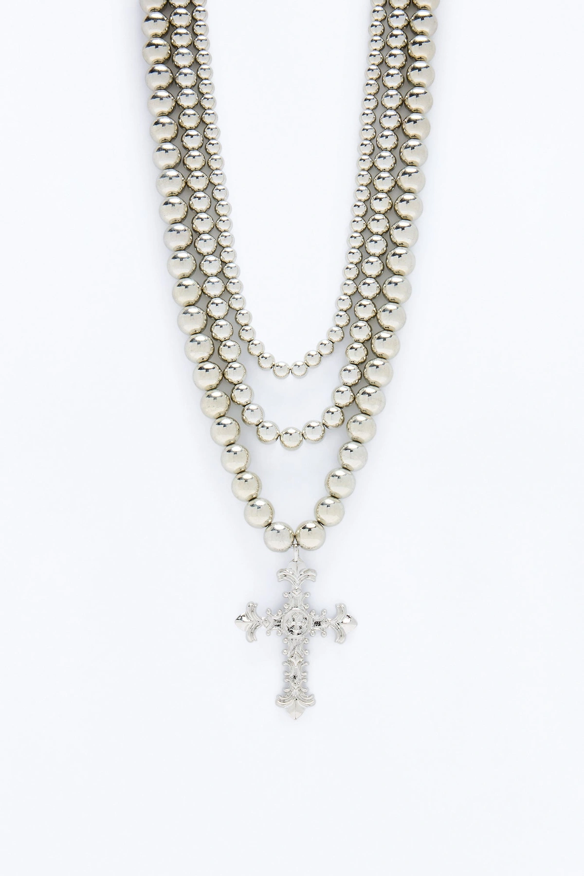 Jesus Loves Me Layered Necklace - Silver — Prateado