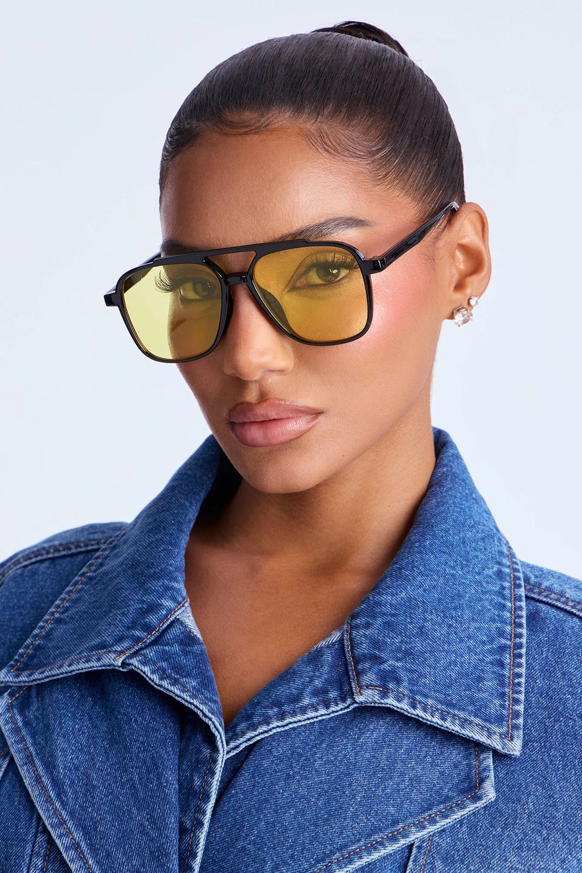Payton Aviator Sunglasses - Black/Yellow — Preto/Amarelo