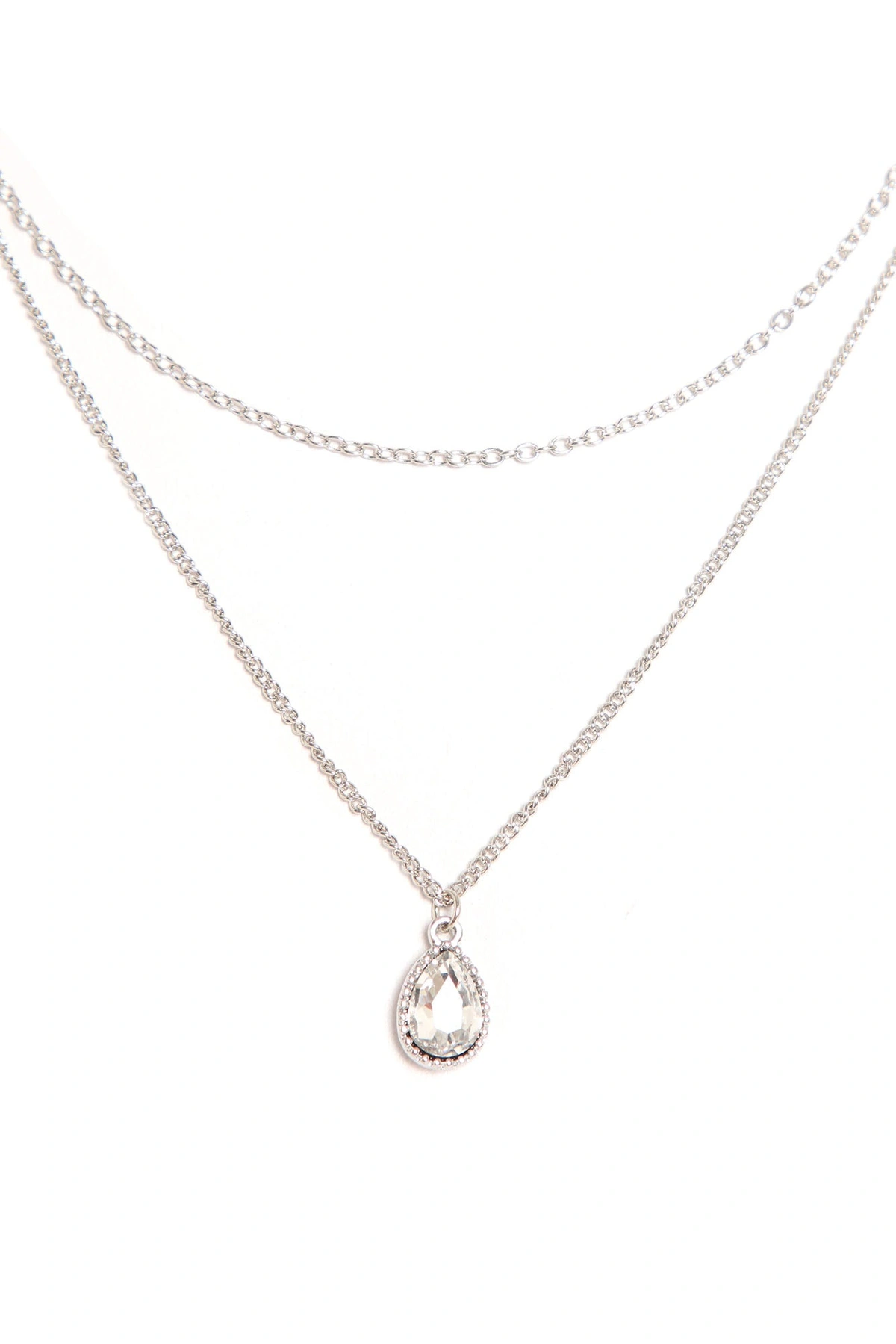 Pretty Dainty Layered Necklace - Silver — Prateado