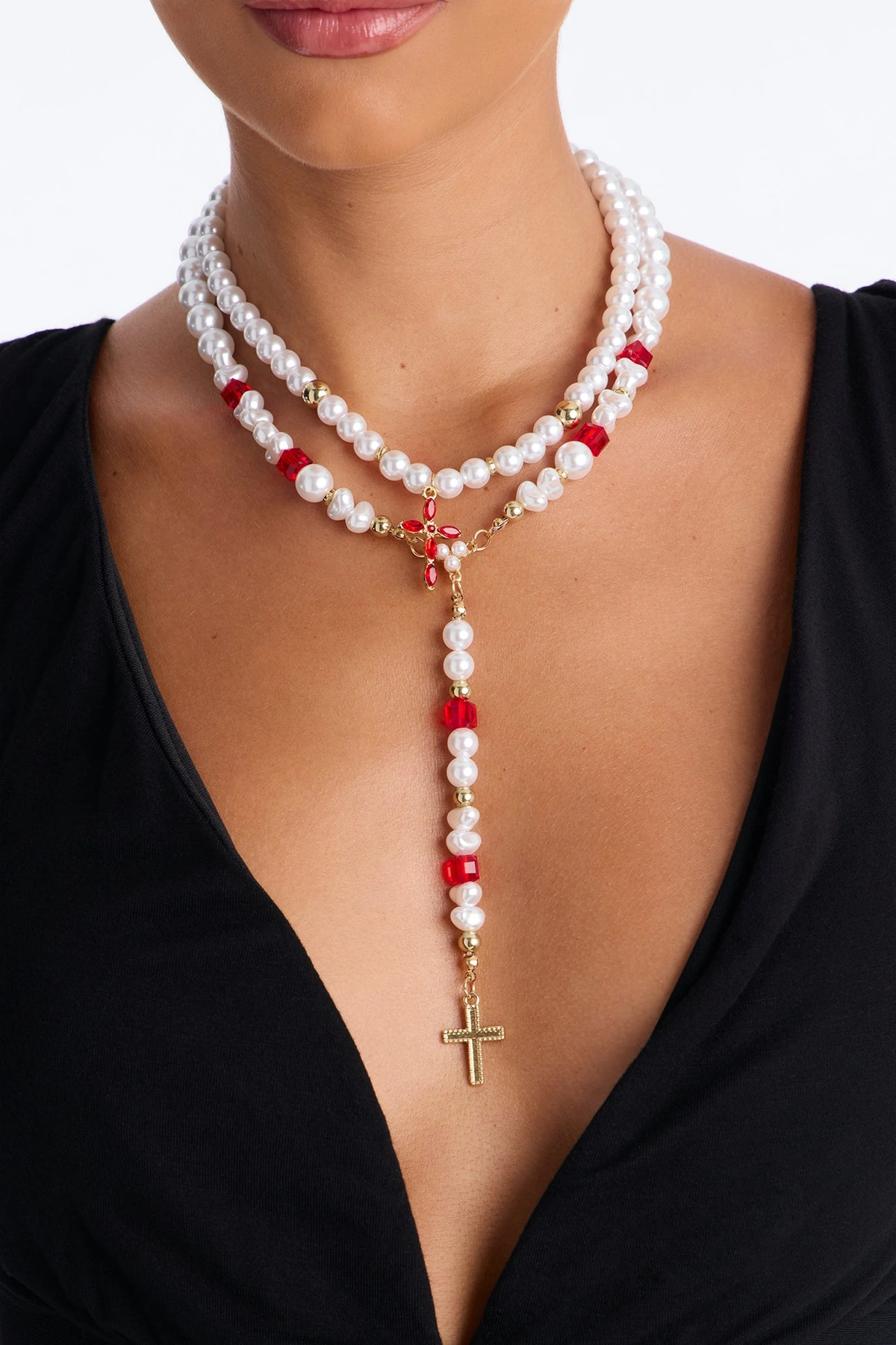 No One Like You Layered Necklace - White/combo — Branco/combinação