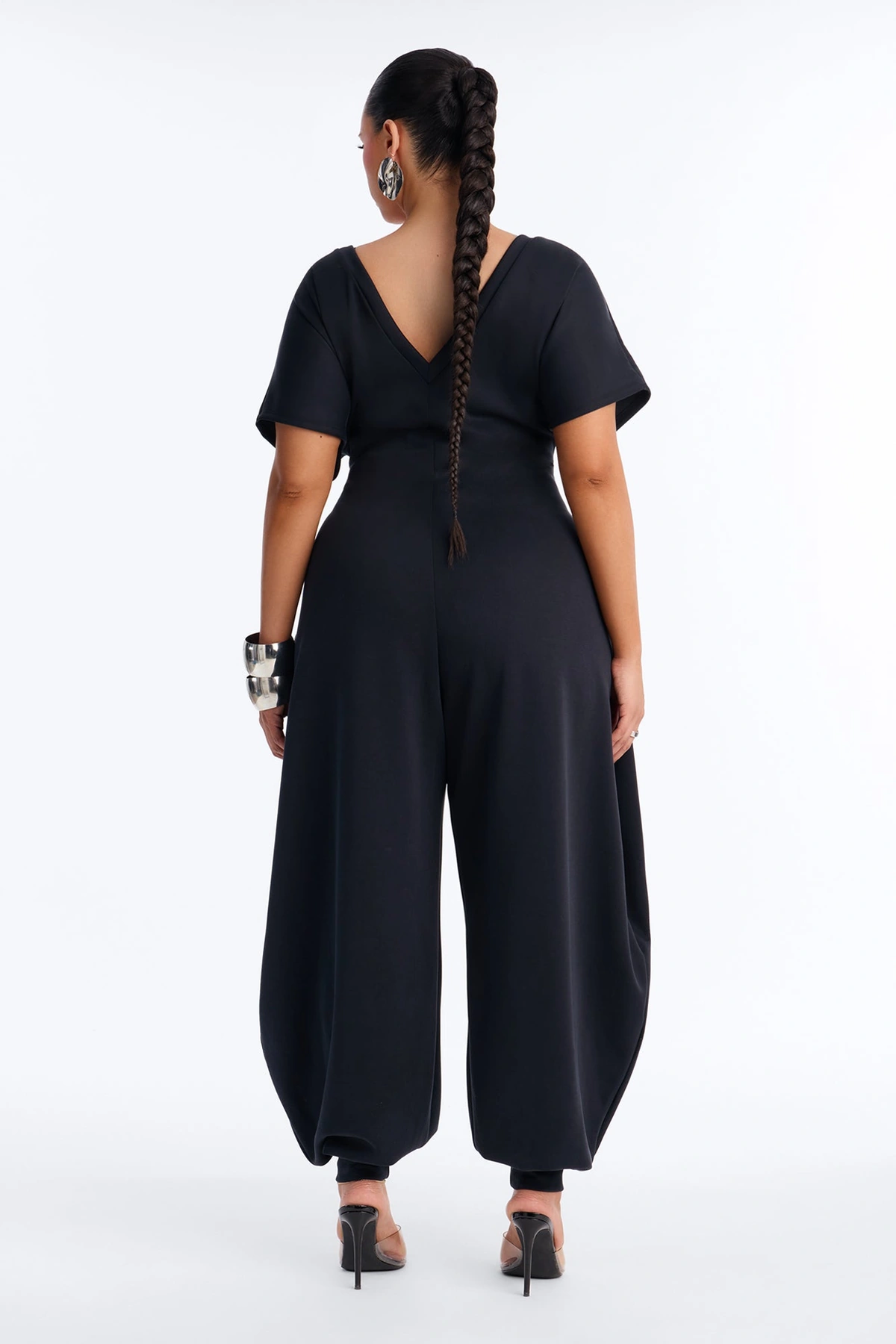Let's Relax Barrel Wide Leg Jumpsuit - Black — Preto