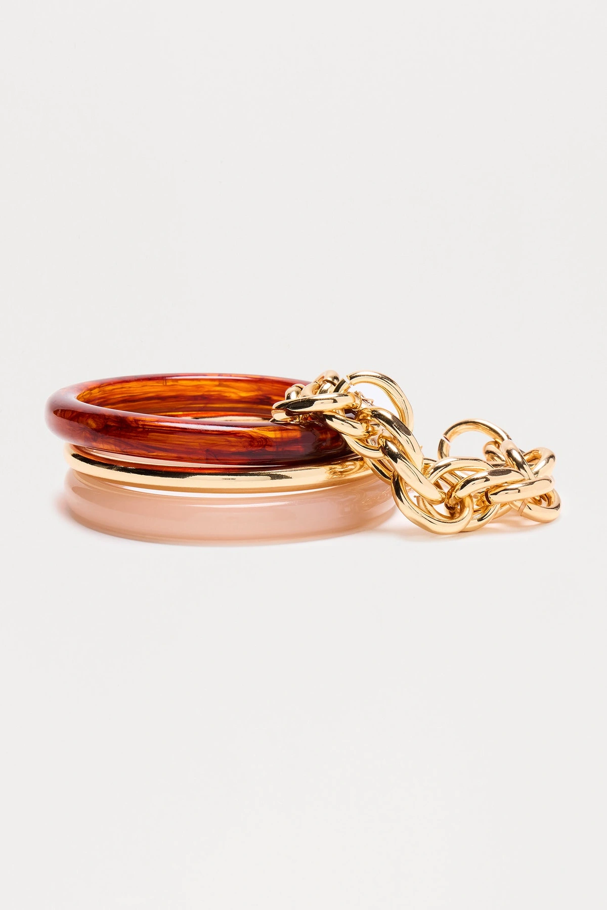 Taking In The Sun Marble Bangles Set - Nude/combo — Nude/combinação