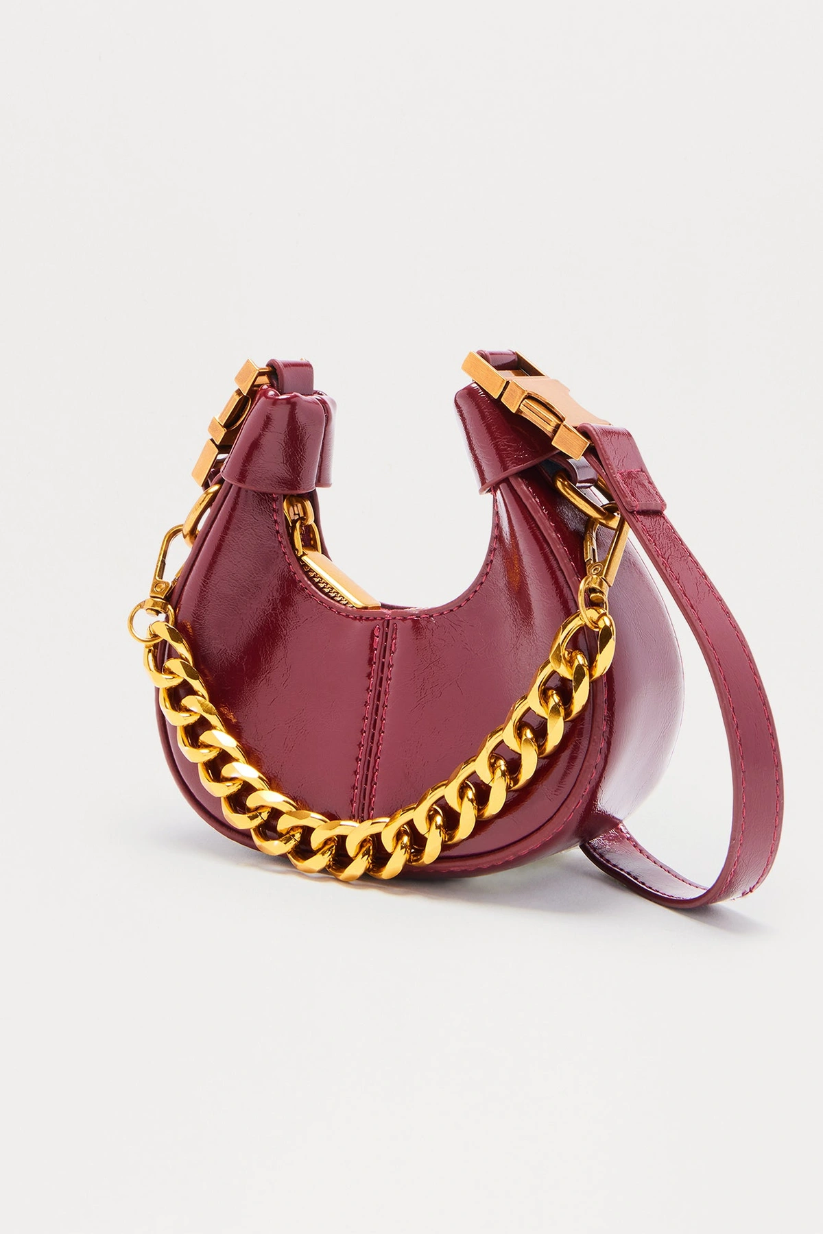 Lil' Link Mini Faux Leather Clutch - Burgundy — Bordô