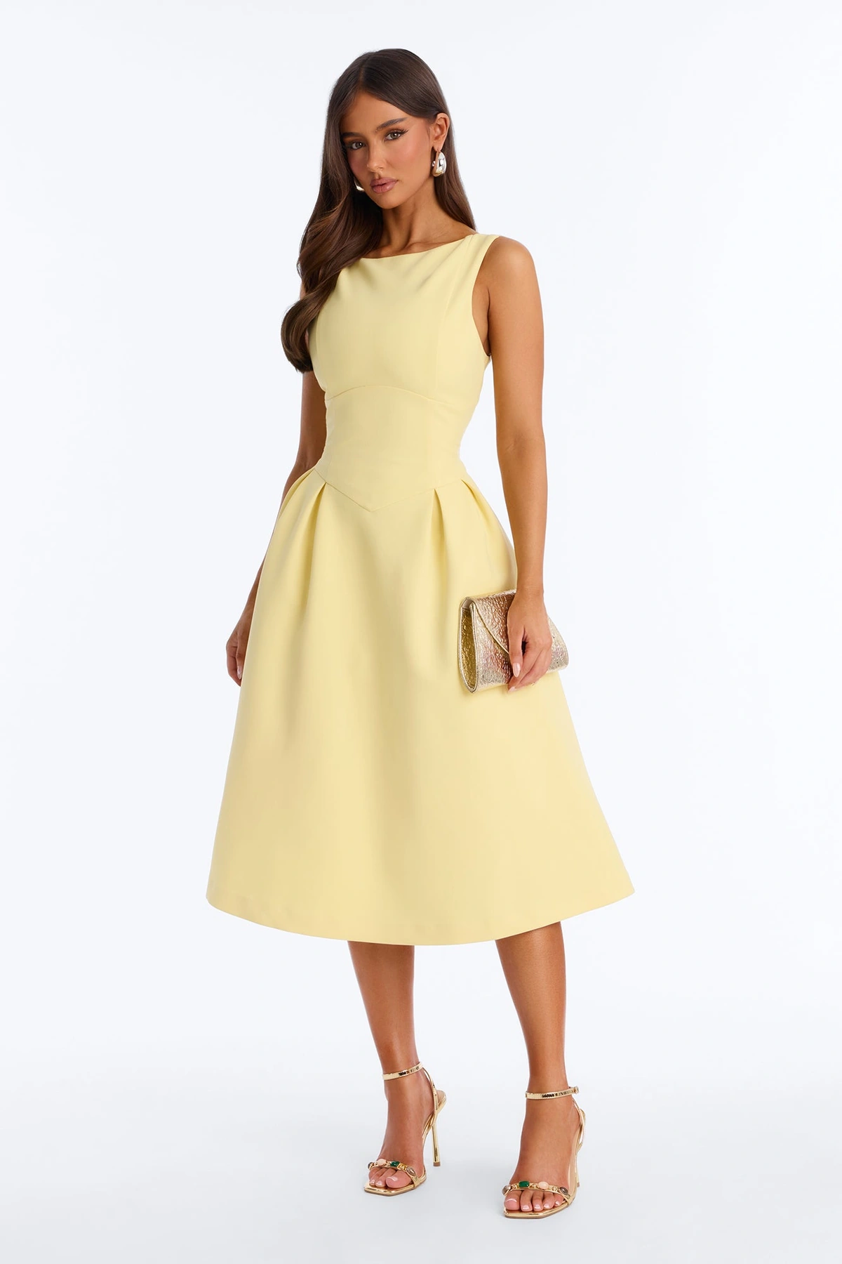Anika Pleated Midi Dress - Butter Yellow — Butter Amarelo