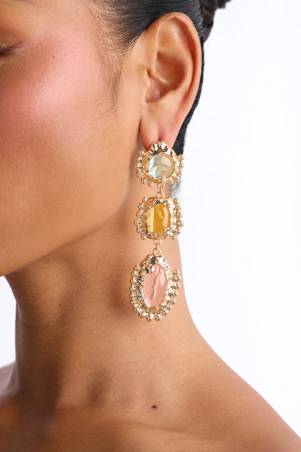 Pure Bliss Drop Earrings - Gold/Multi — Dourado/Multicolor