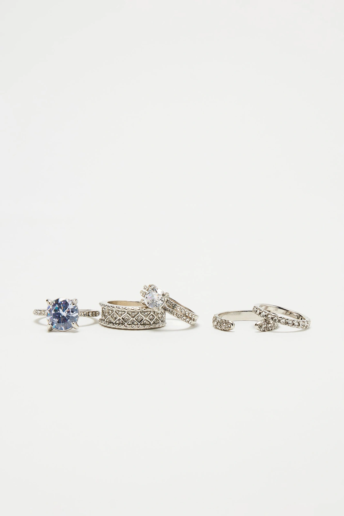 Keeping Me Satisified 5 Piece Ring Set - Silver — Prateado