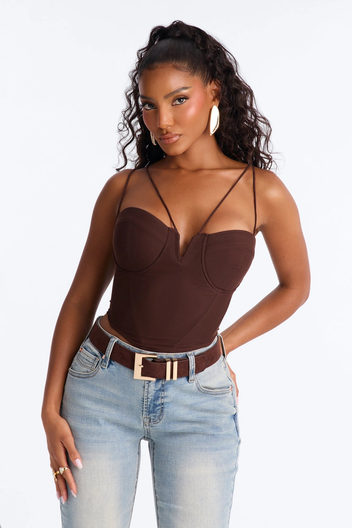 Too Far Gone Leather Belt - Brown — Castanho