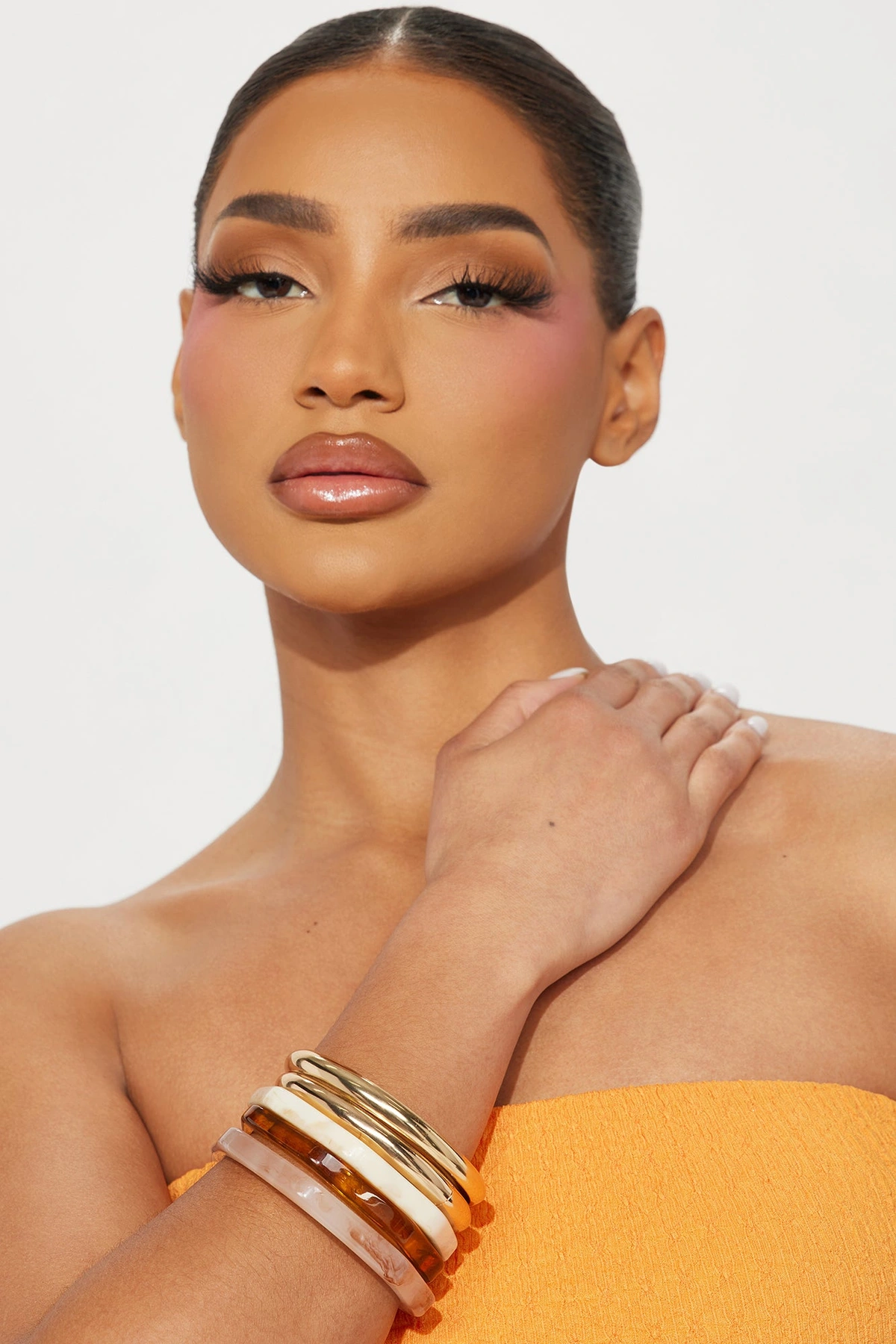 Bali Escape 5 Piece Bangle Set - Nude/combo — Nude/combinação