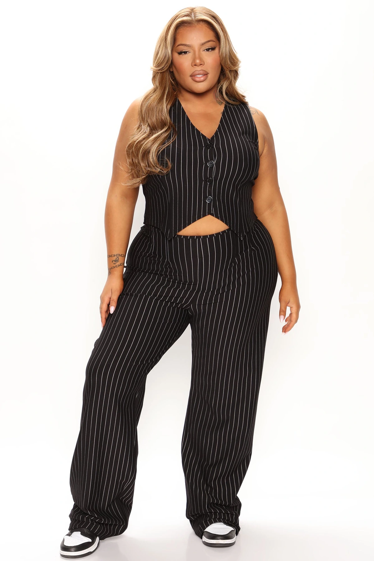 Julia Vest Pant Set - Black — Preto