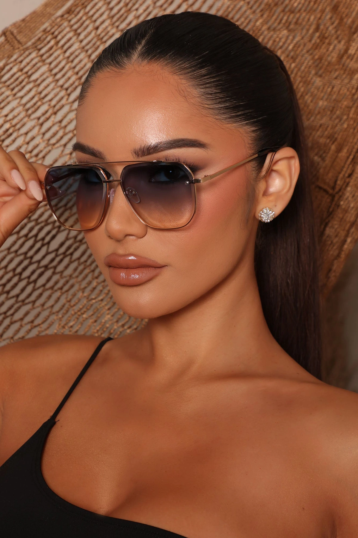 Wait On Me Aviator Sunglasses - Blue/combo — Azul/combinação