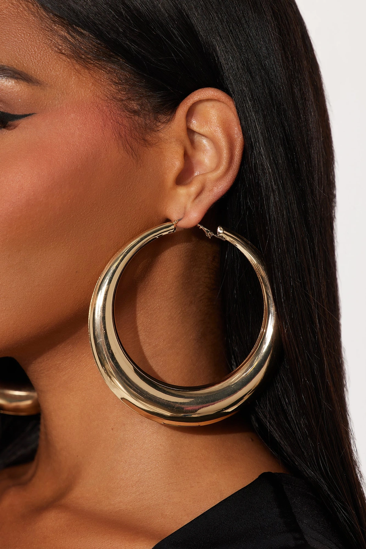 Catalina Oversized Hoop Earrings - Gold — Dourado