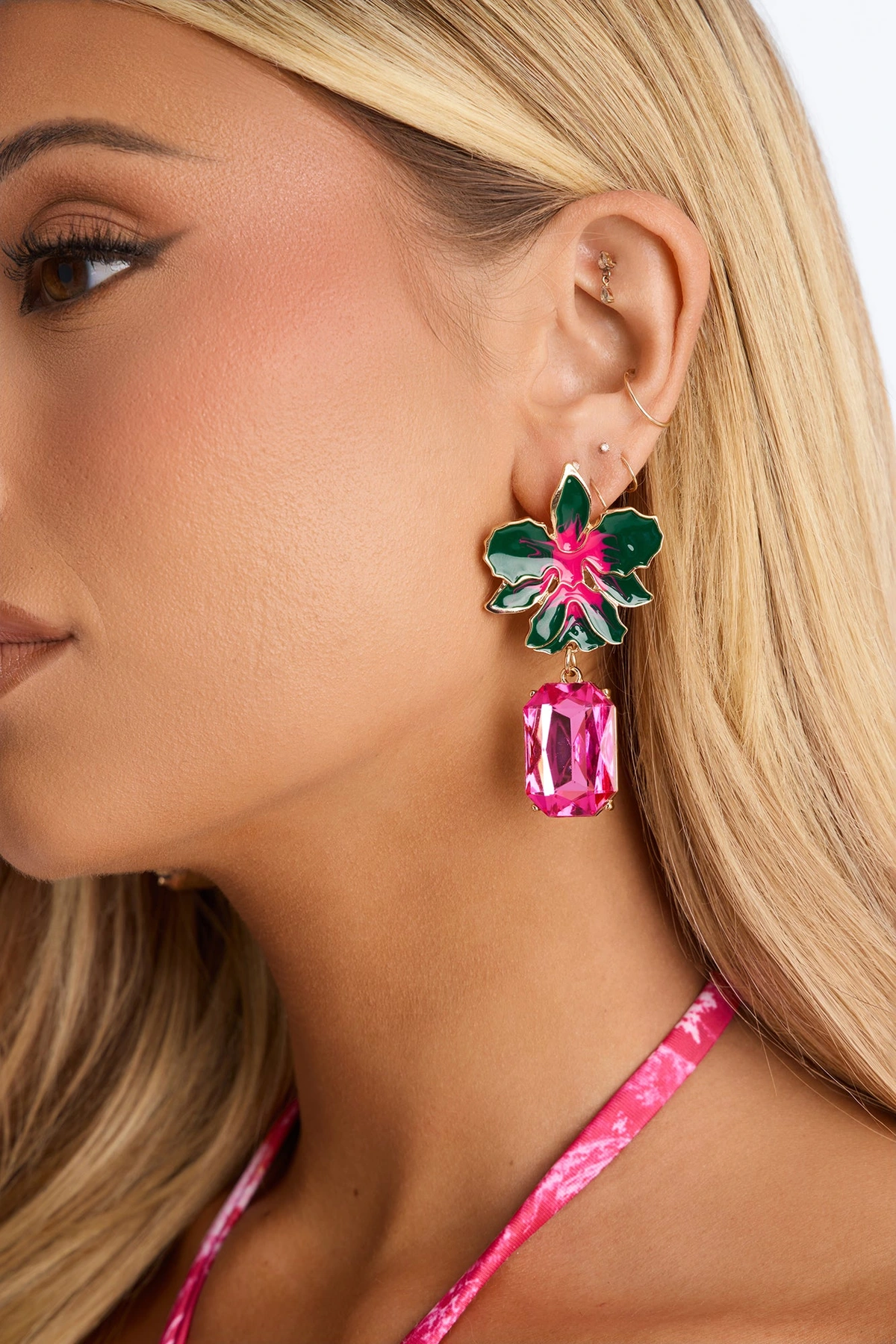 Vacay Breeze Earrings - Fuchsia/combo — Fúcsia/combinação
