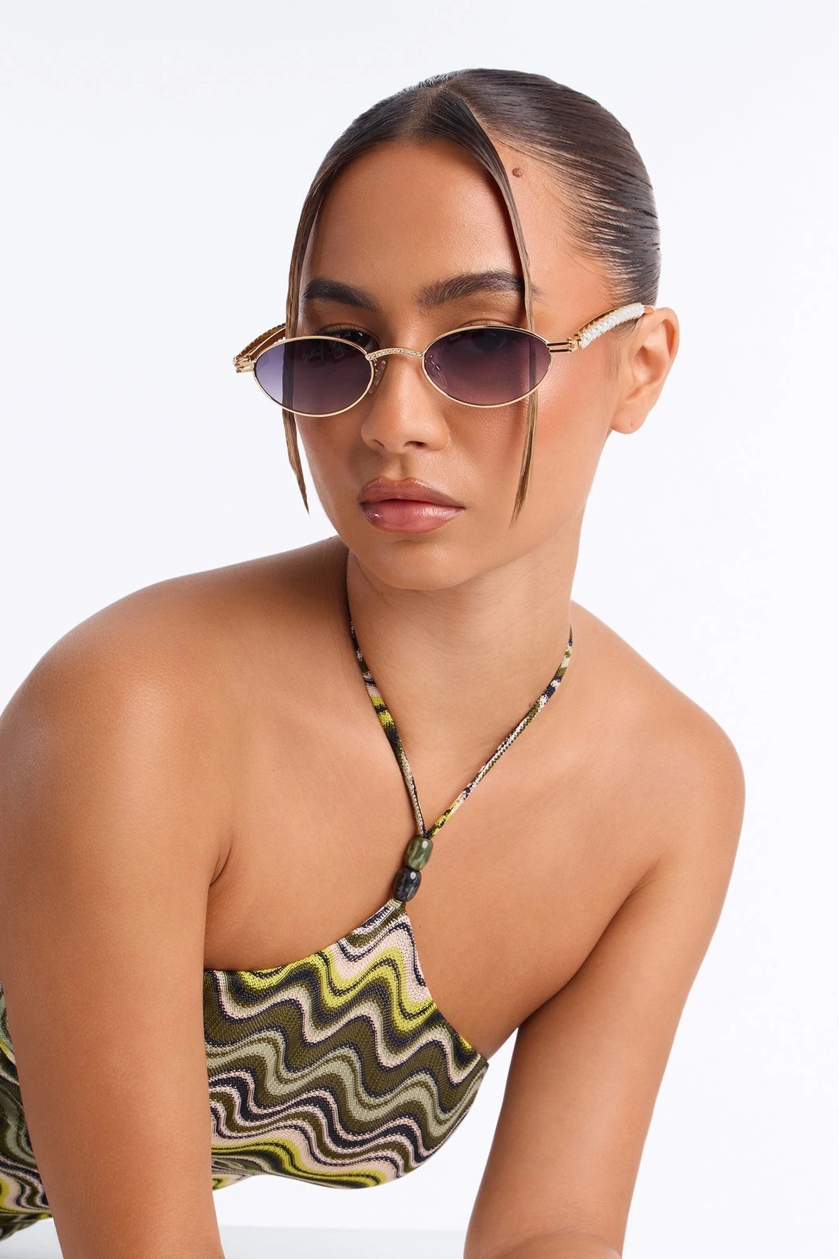 Shake It Girl Sunglasses - Gold/Purple — Dourado/Roxo
