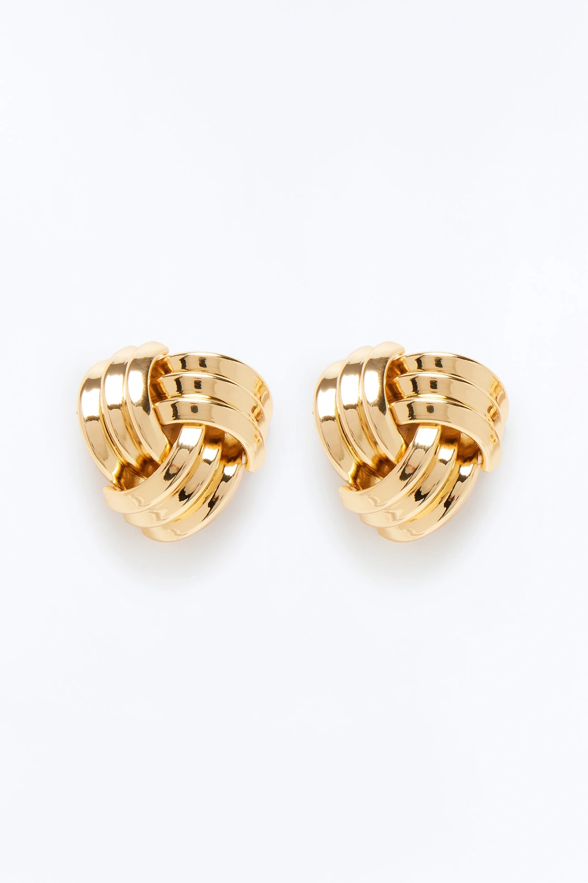 Olivia Twisted Knot Stud Earrings - Gold — Dourado