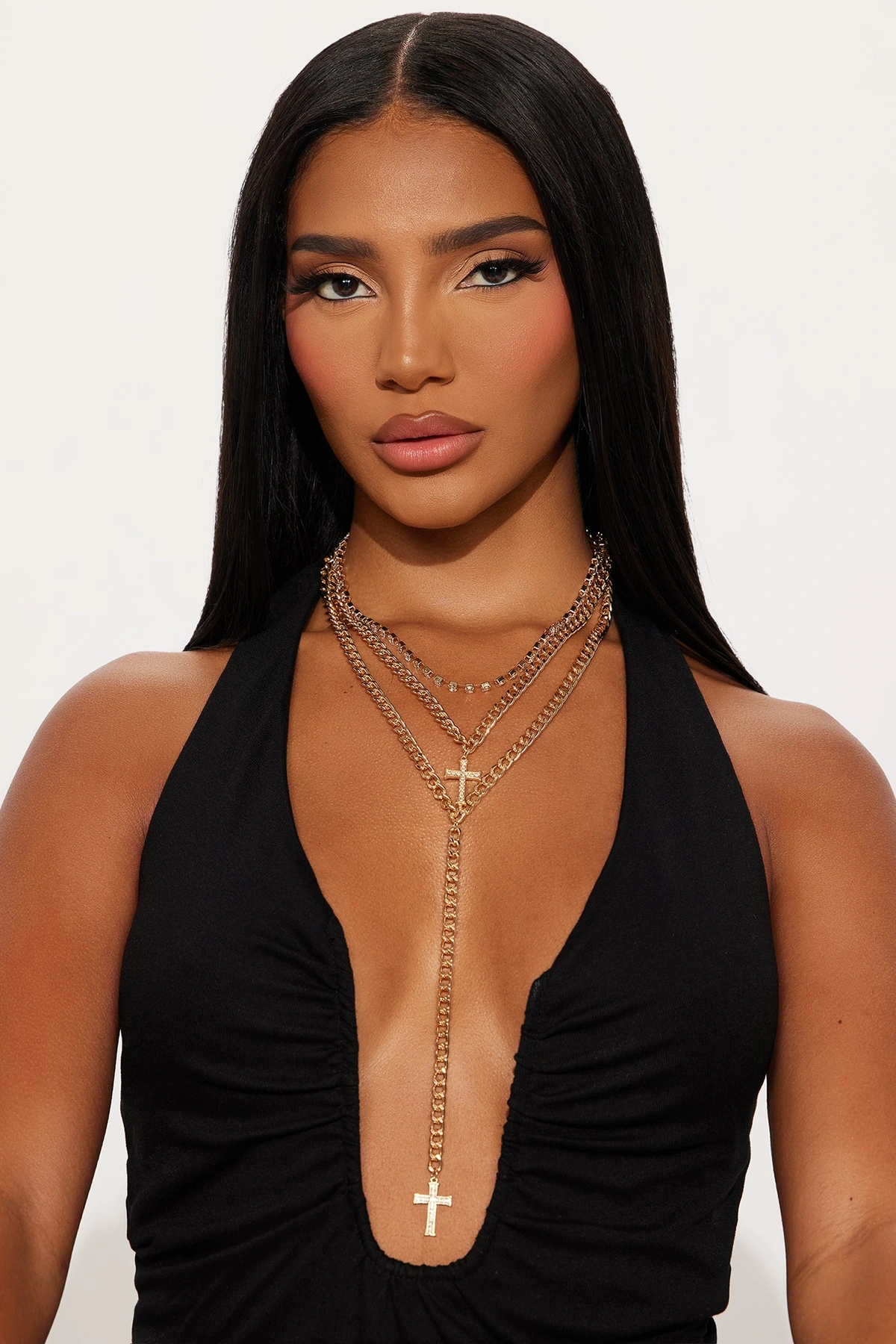 Nova Layered Lariat Necklace - Gold — Dourado