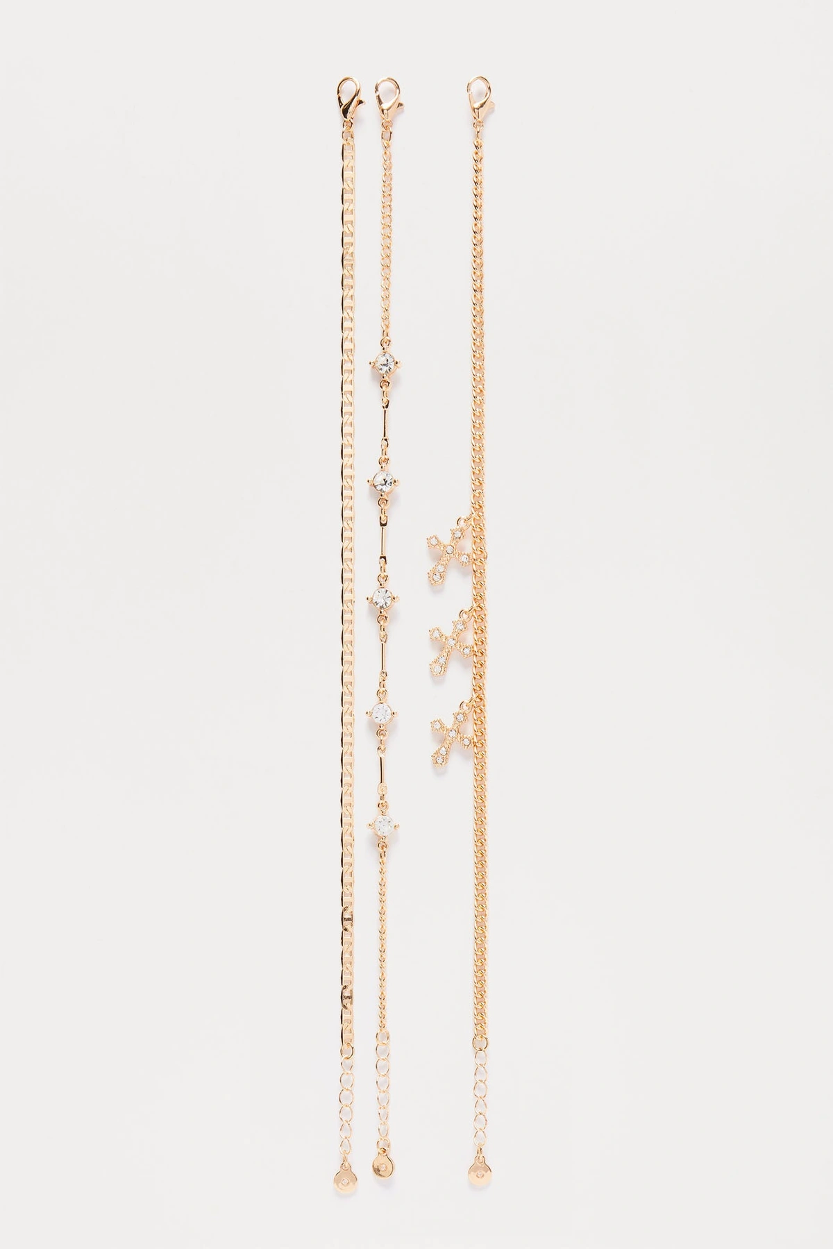 Walk On Water 3 Piece Anklet Set - Gold — Dourado