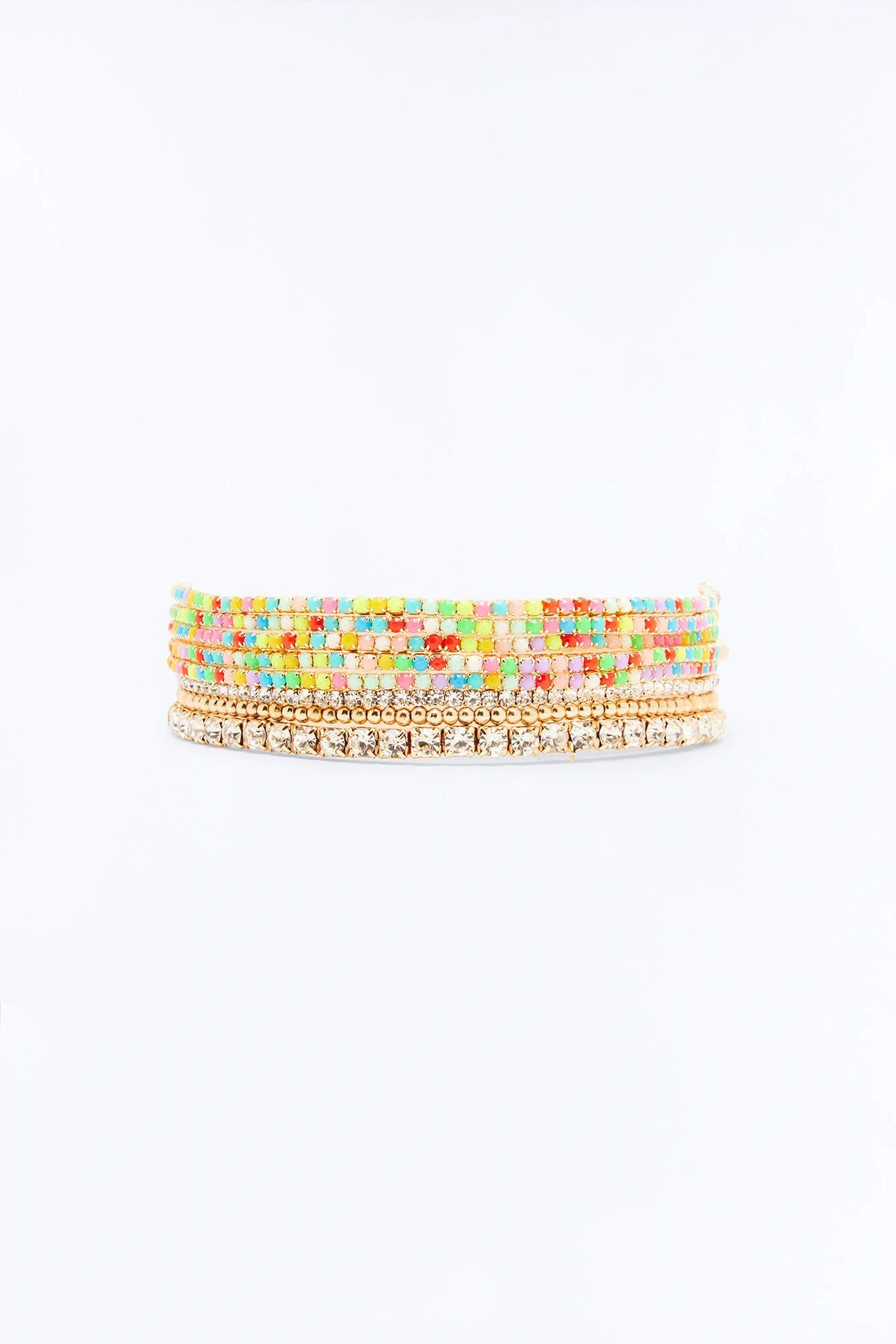 Soft Shine 8 Piece Anklet Set - Multi Color — Multicolor