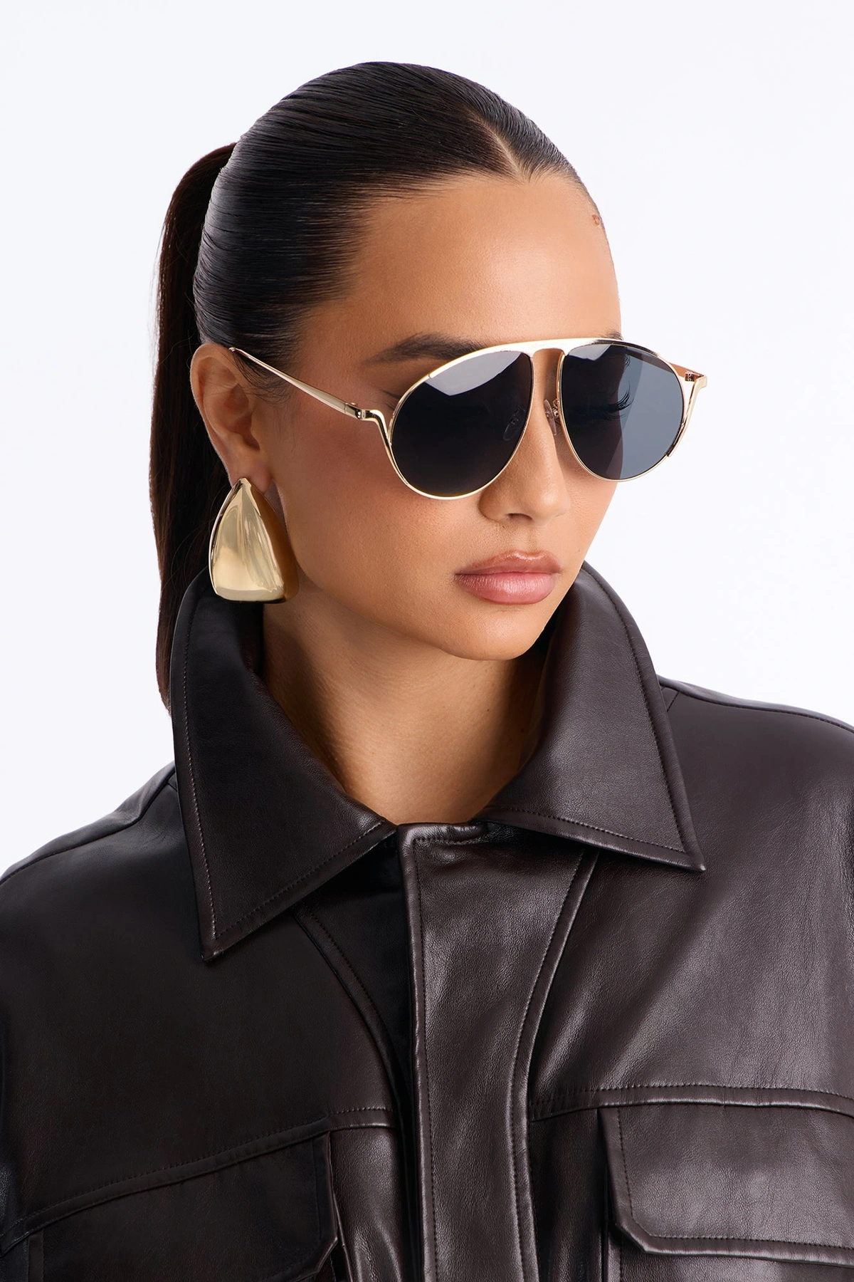 Sky Bar Sunglasses - Gold/Black — Dourado/Preto