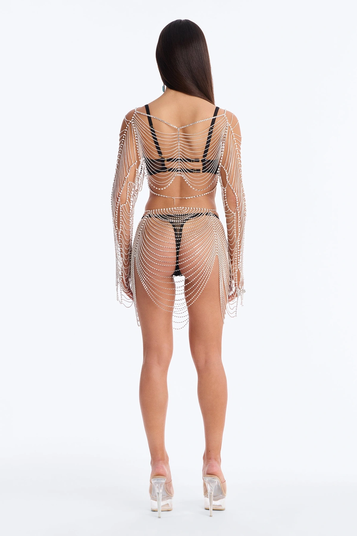 Electric Queen 2 Piece Body Chain Set - Silver — Prateado