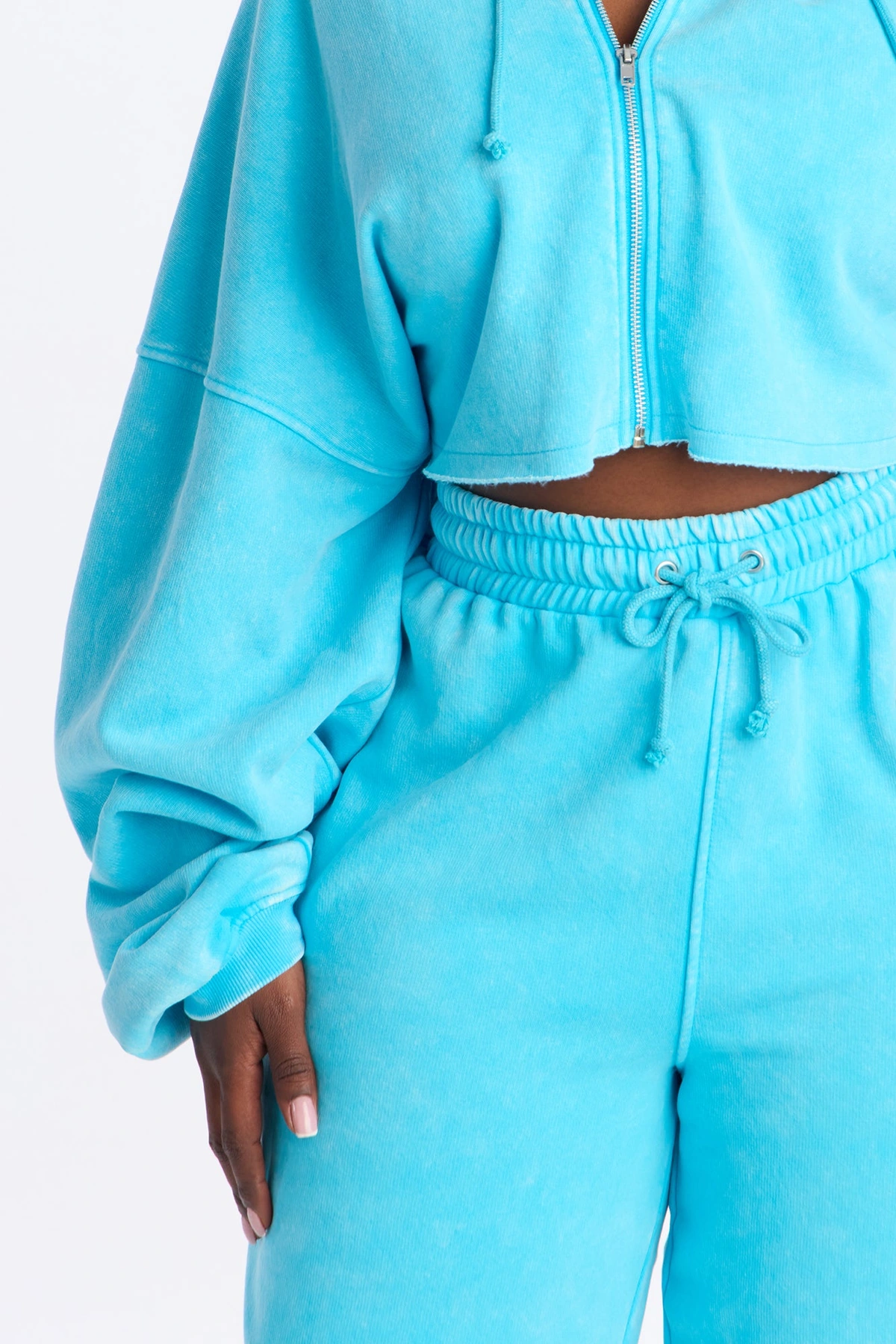 On The Go Fleece Pant Set - Aqua — Aqua
