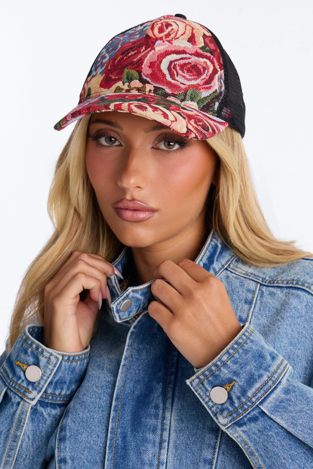 Red Red Roses Trucker Hat - Multi Color — Multicolor