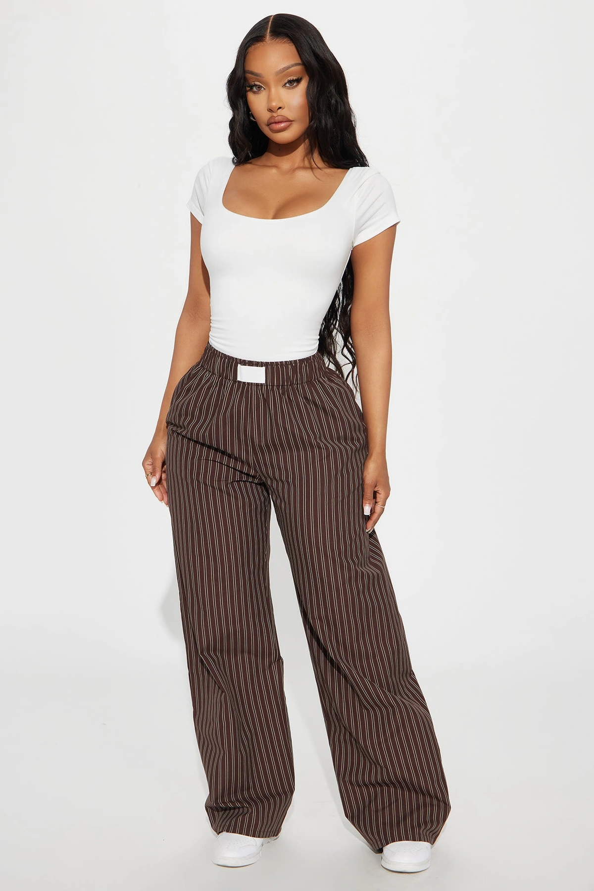 Aurora Striped Boxer Pant - Chocolate — Chocolate