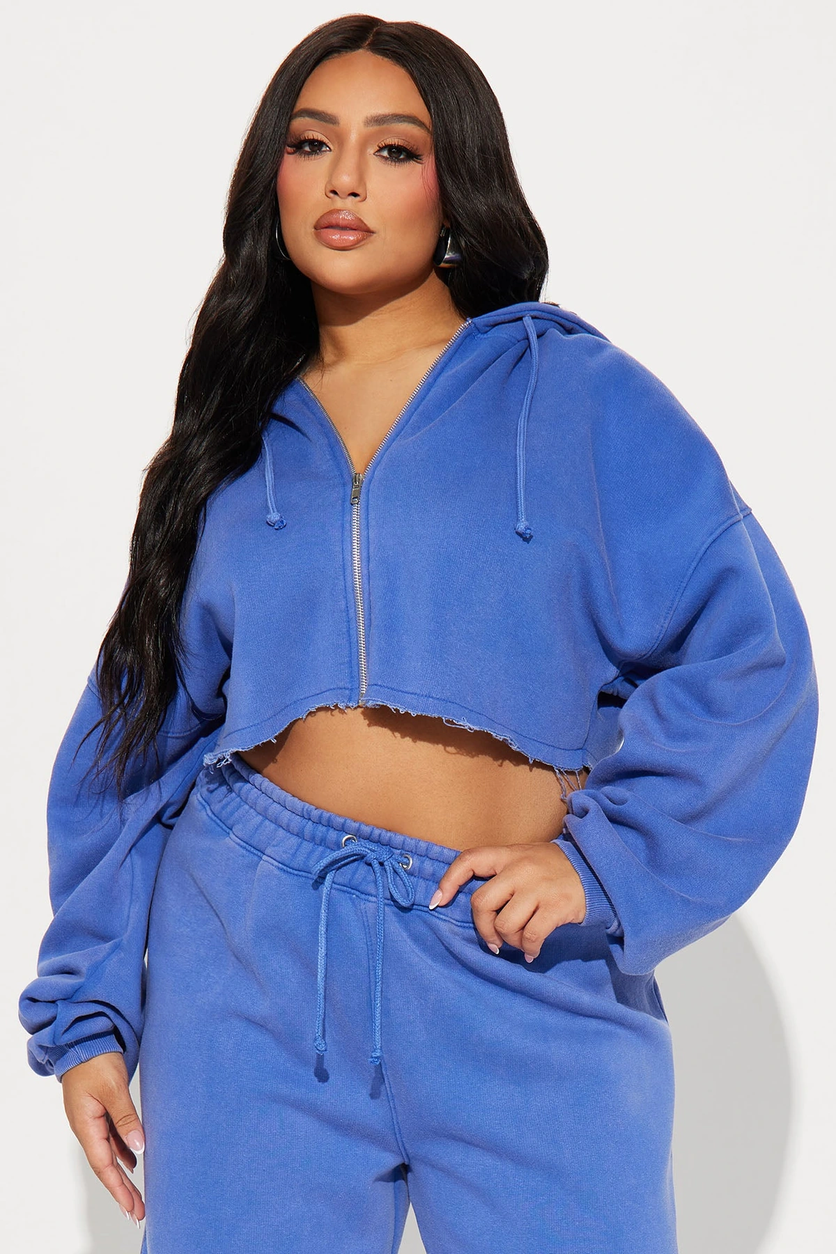 On The Go Fleece Pant Set - Blue — Azul